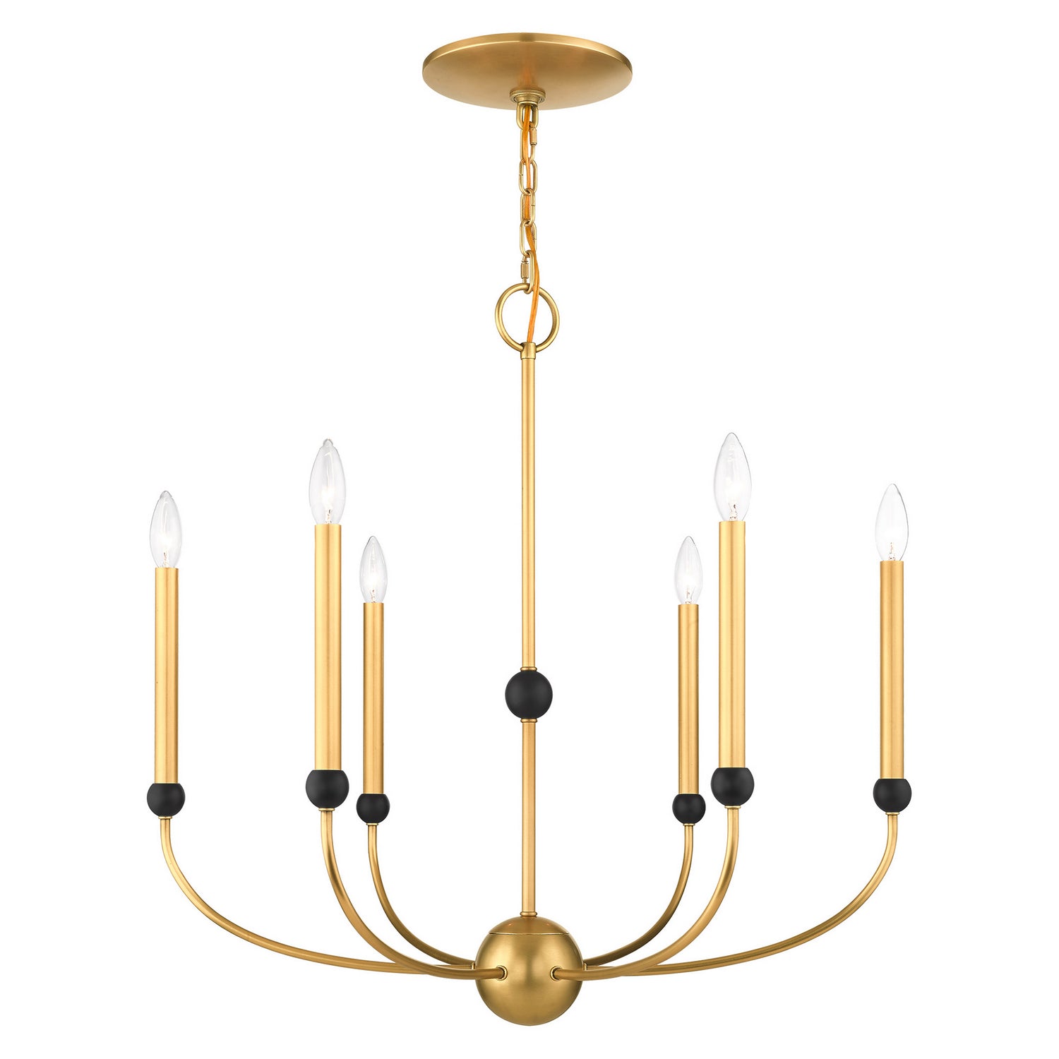 Livex Lighting - 46316-08 - Six Light Chandelier - Cortlandt - Natural Brass w/ Bronzes