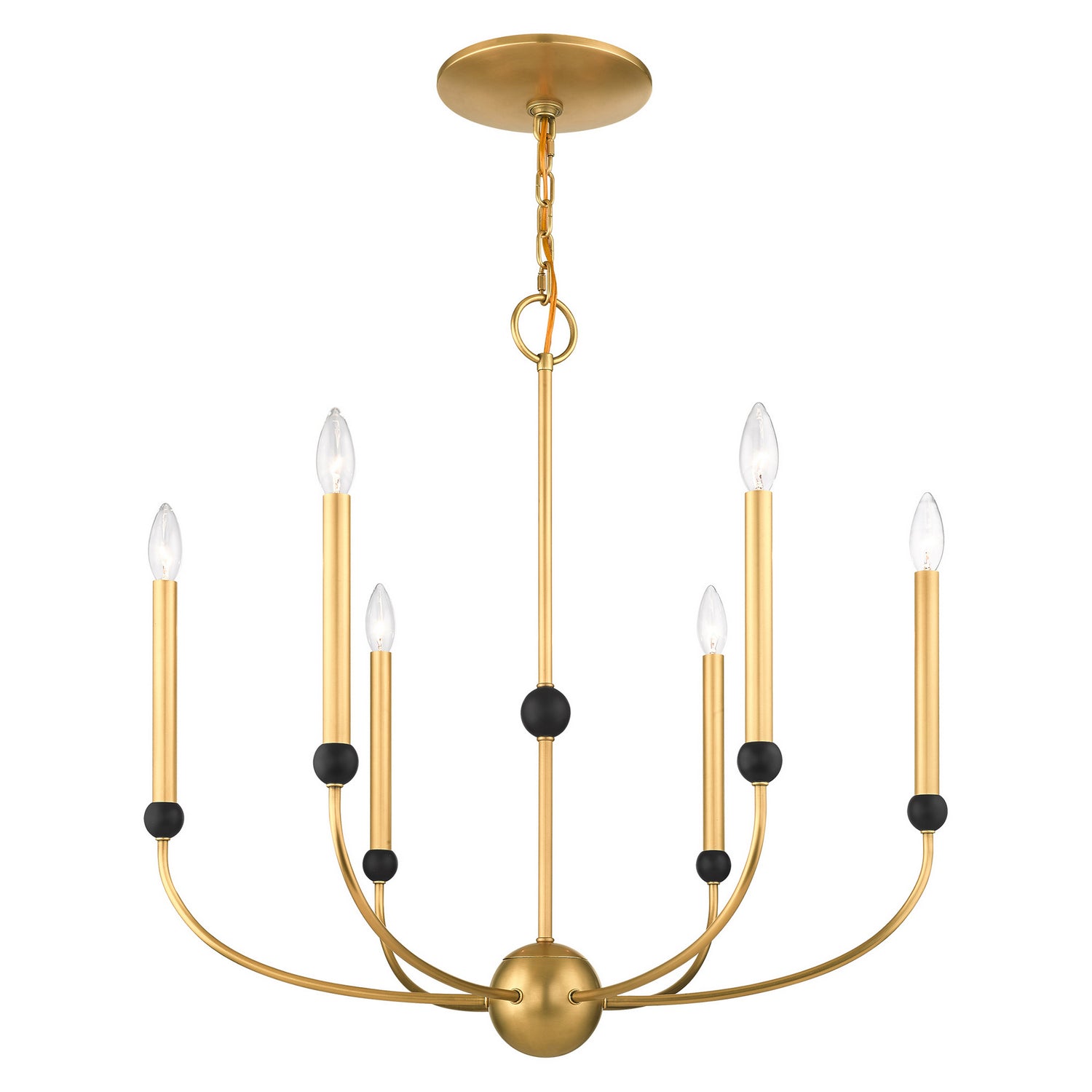Livex Lighting - 46316-08 - Six Light Chandelier - Cortlandt - Natural Brass w/ Bronzes