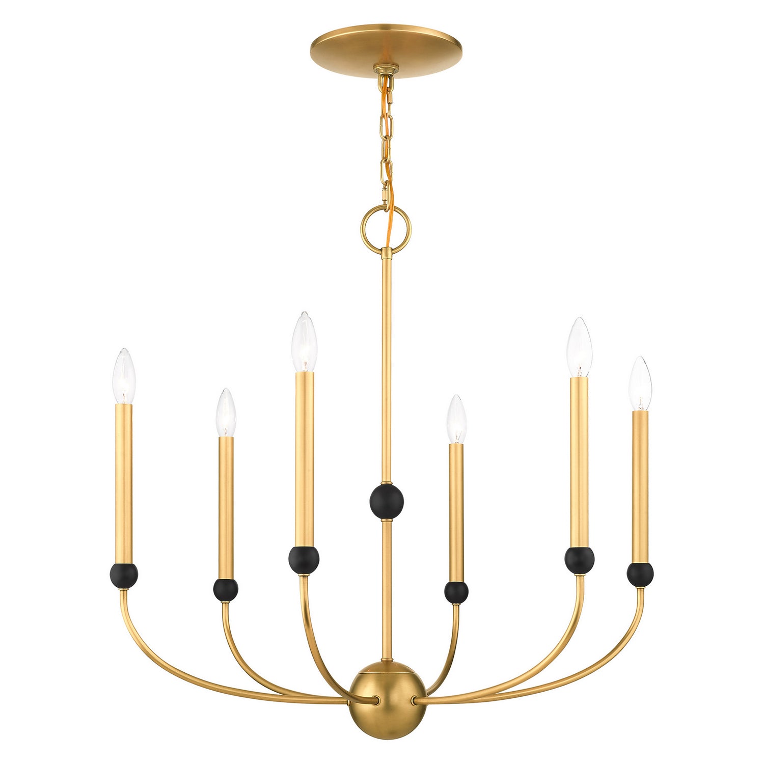 Livex Lighting - 46316-08 - Six Light Chandelier - Cortlandt - Natural Brass w/ Bronzes