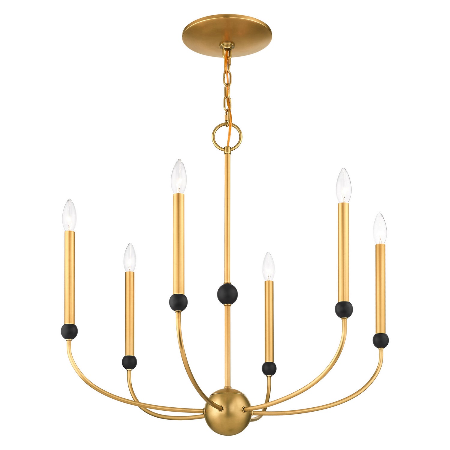 Livex Lighting - 46316-08 - Six Light Chandelier - Cortlandt - Natural Brass w/ Bronzes