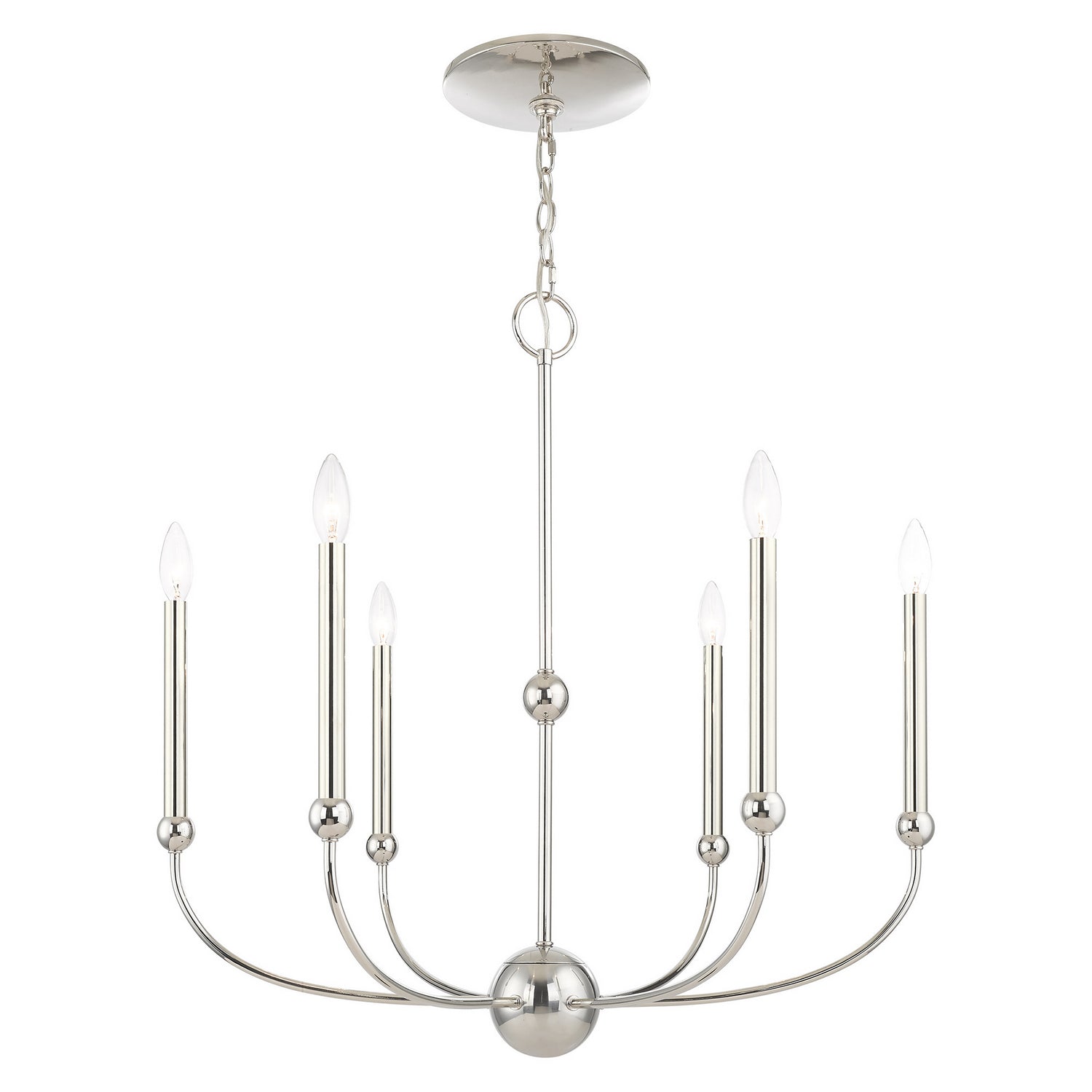 Livex Lighting - 46316-35 - Six Light Chandelier - Cortlandt - Polished Nickel