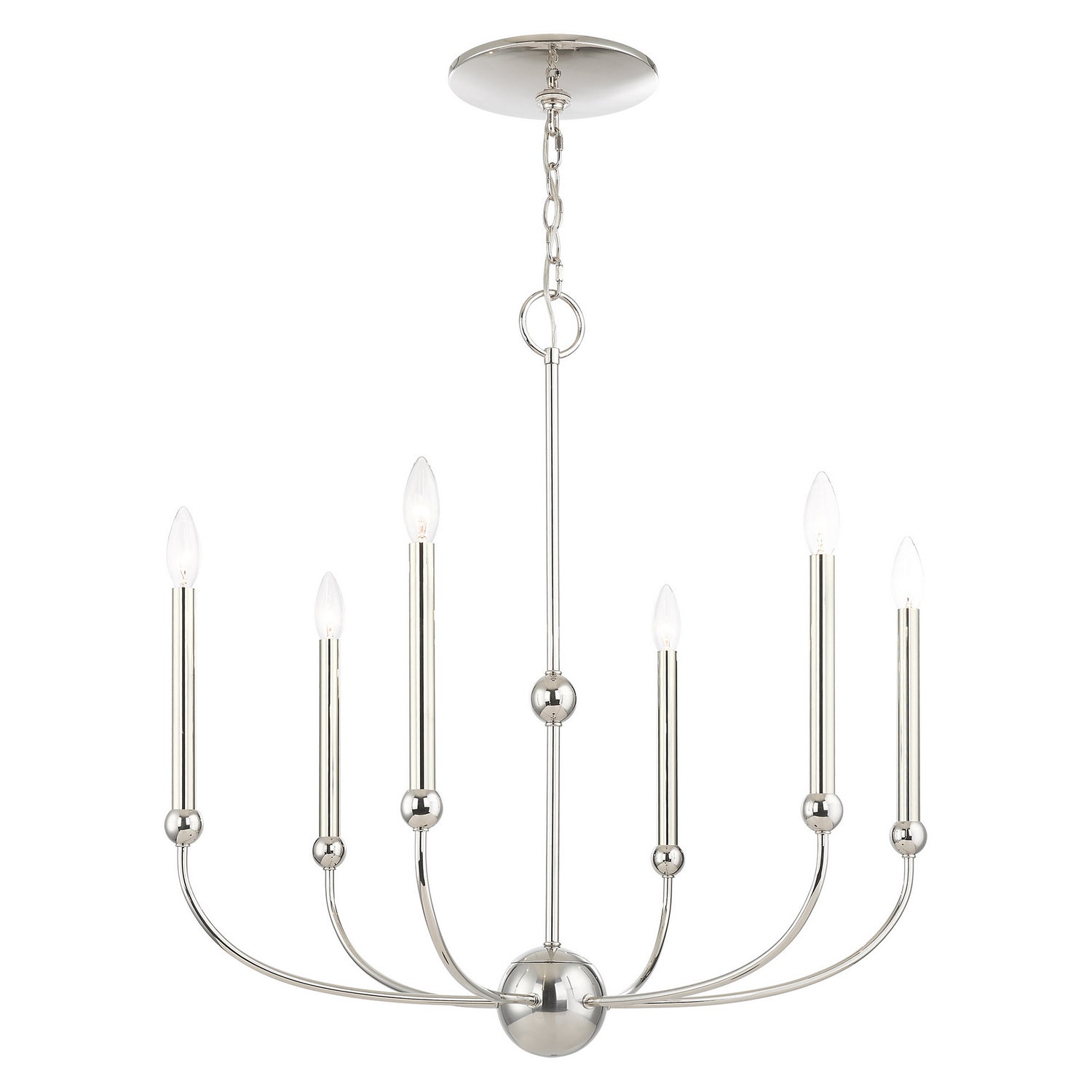 Livex Lighting - 46316-35 - Six Light Chandelier - Cortlandt - Polished Nickel