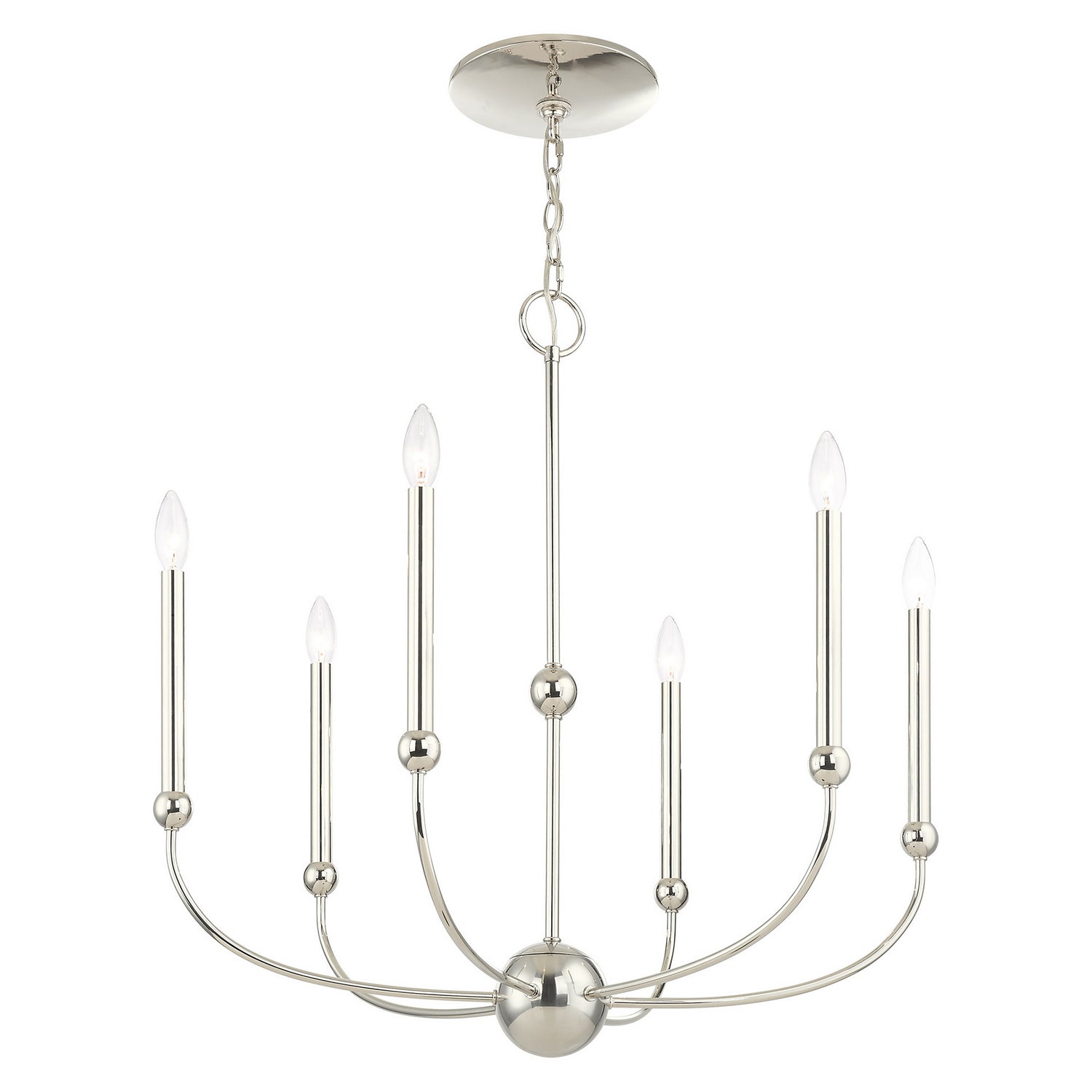 Livex Lighting - 46316-35 - Six Light Chandelier - Cortlandt - Polished Nickel