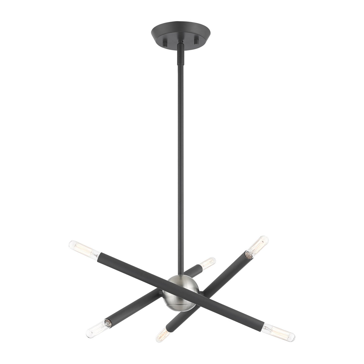 Livex Lighting - 46773-76 - Six Light Chandelier - Soho - Scandinavian Gray w/ Brushed Nickels