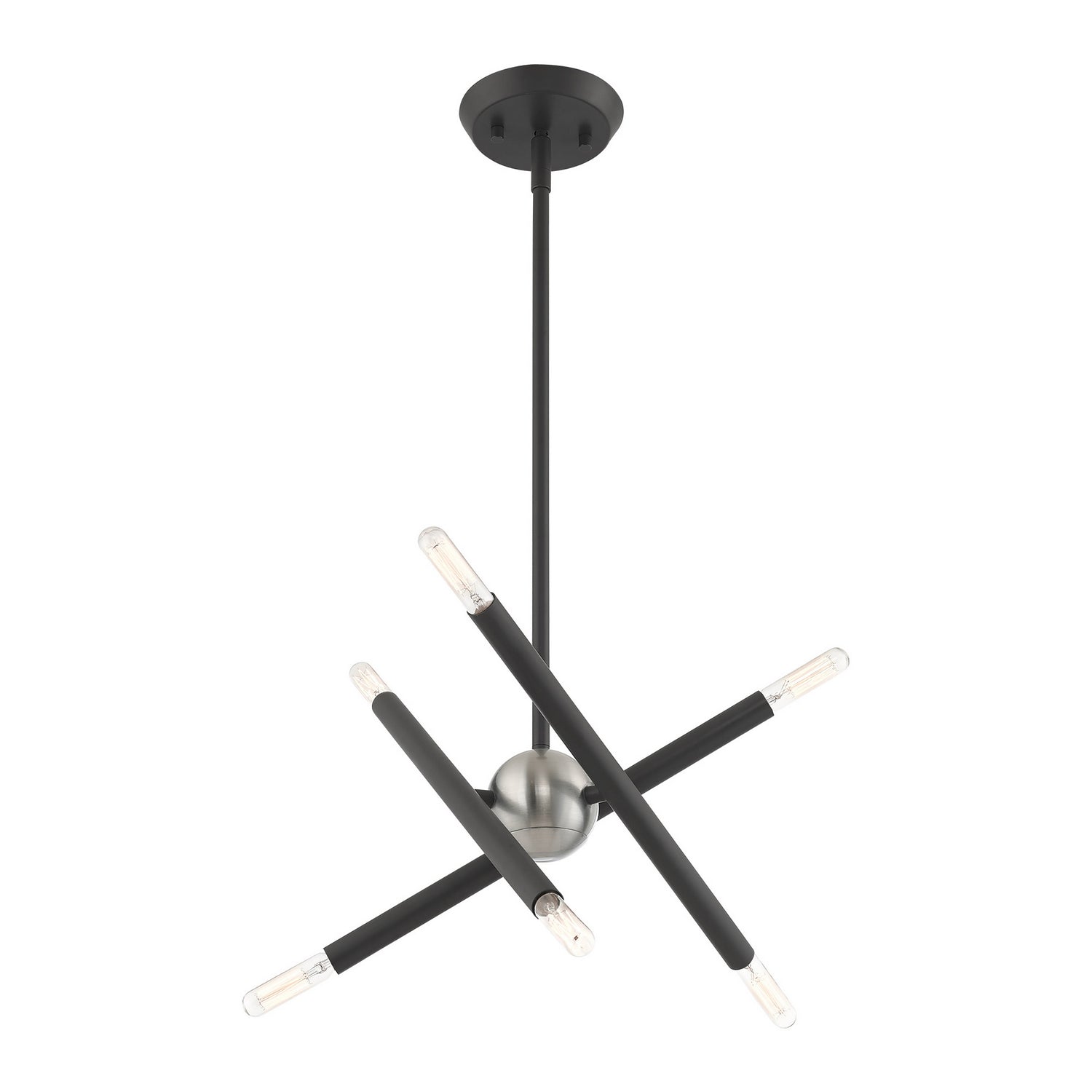 Livex Lighting - 46773-76 - Six Light Chandelier - Soho - Scandinavian Gray w/ Brushed Nickels