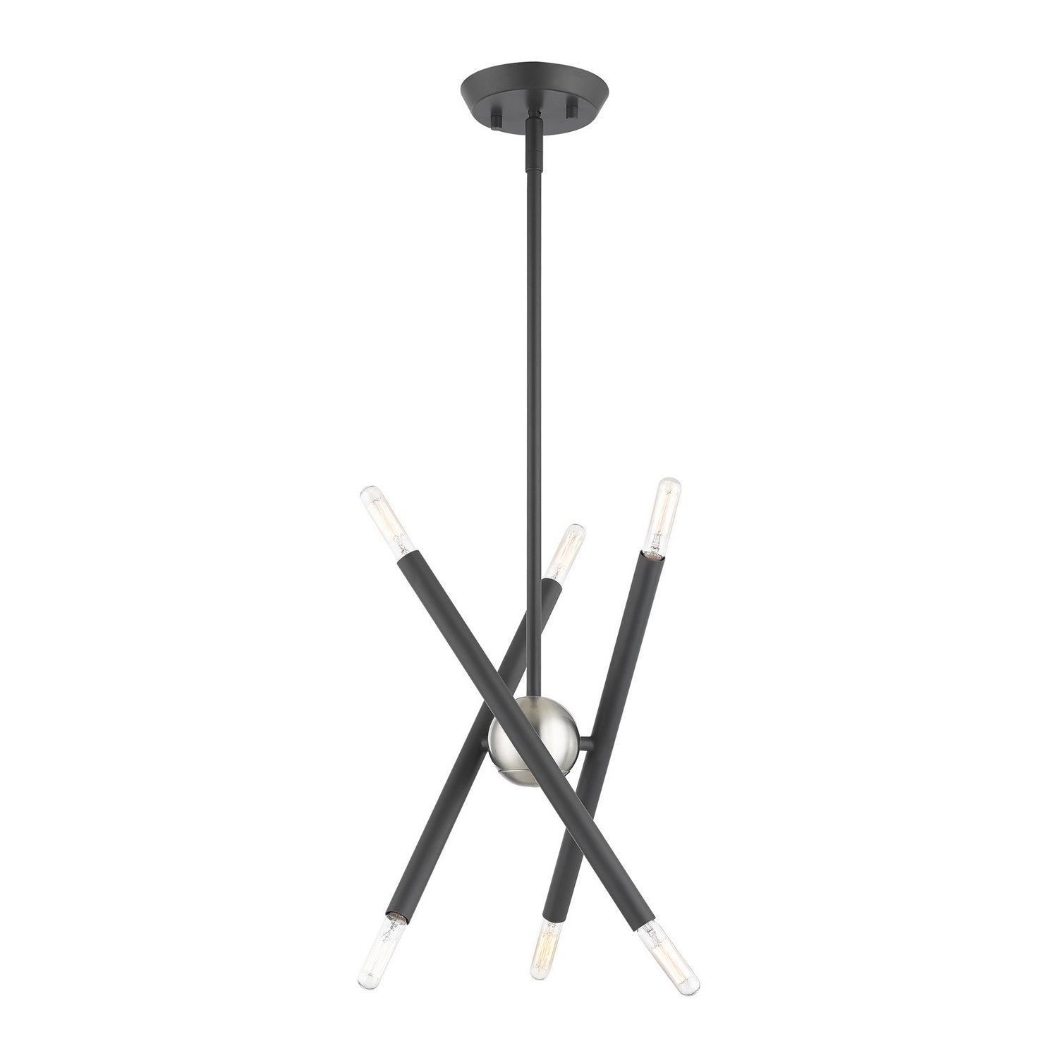 Livex Lighting - 46773-76 - Six Light Chandelier - Soho - Scandinavian Gray w/ Brushed Nickels