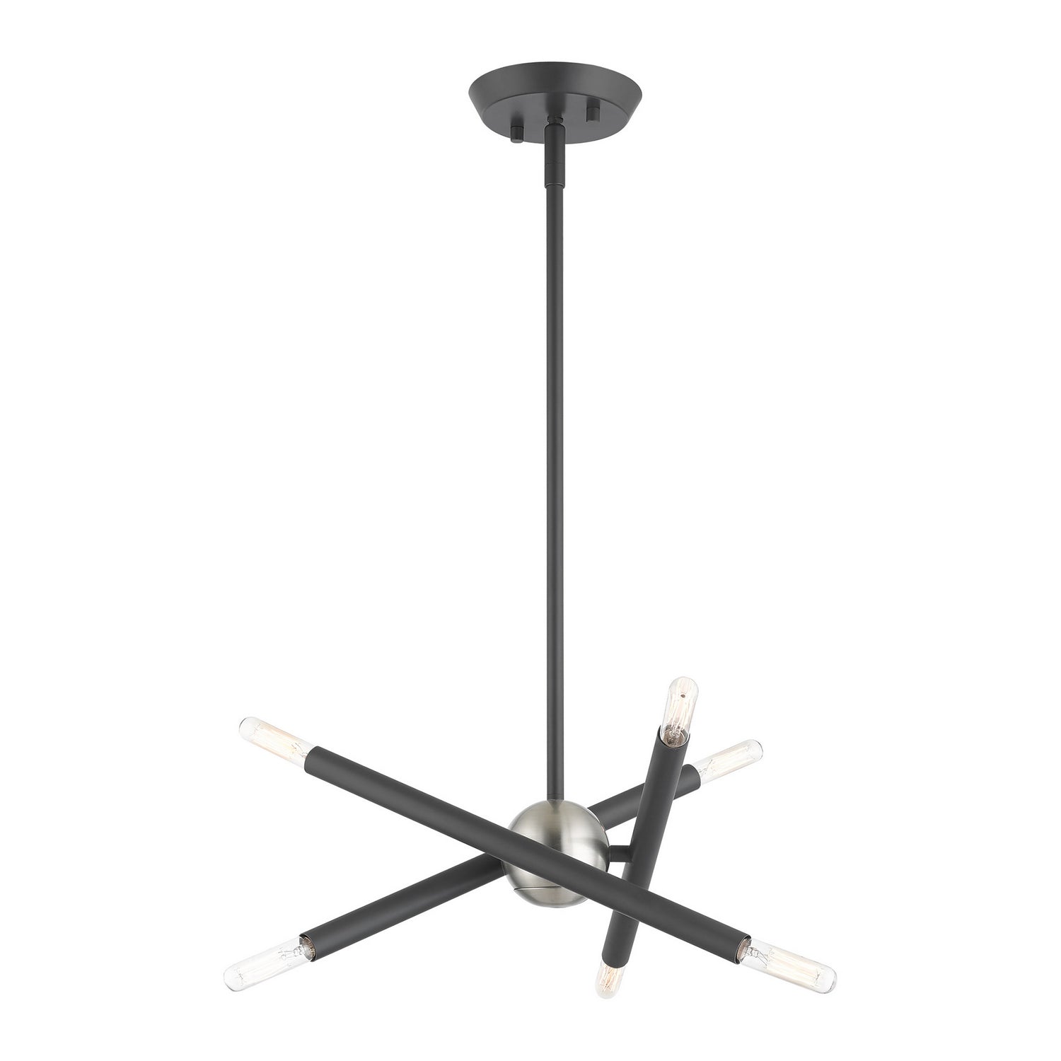 Livex Lighting - 46773-76 - Six Light Chandelier - Soho - Scandinavian Gray w/ Brushed Nickels