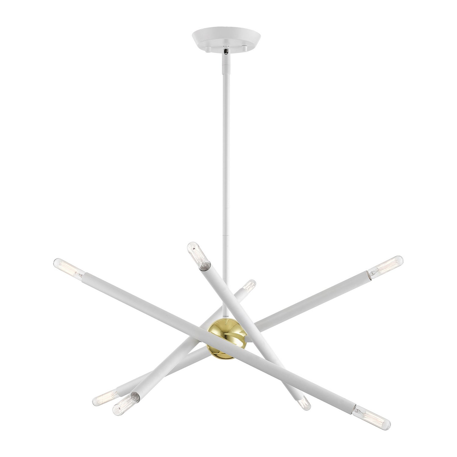 Livex Lighting - 46774-03 - Eight Light Chandelier - Soho - White w/ Polished Brasss