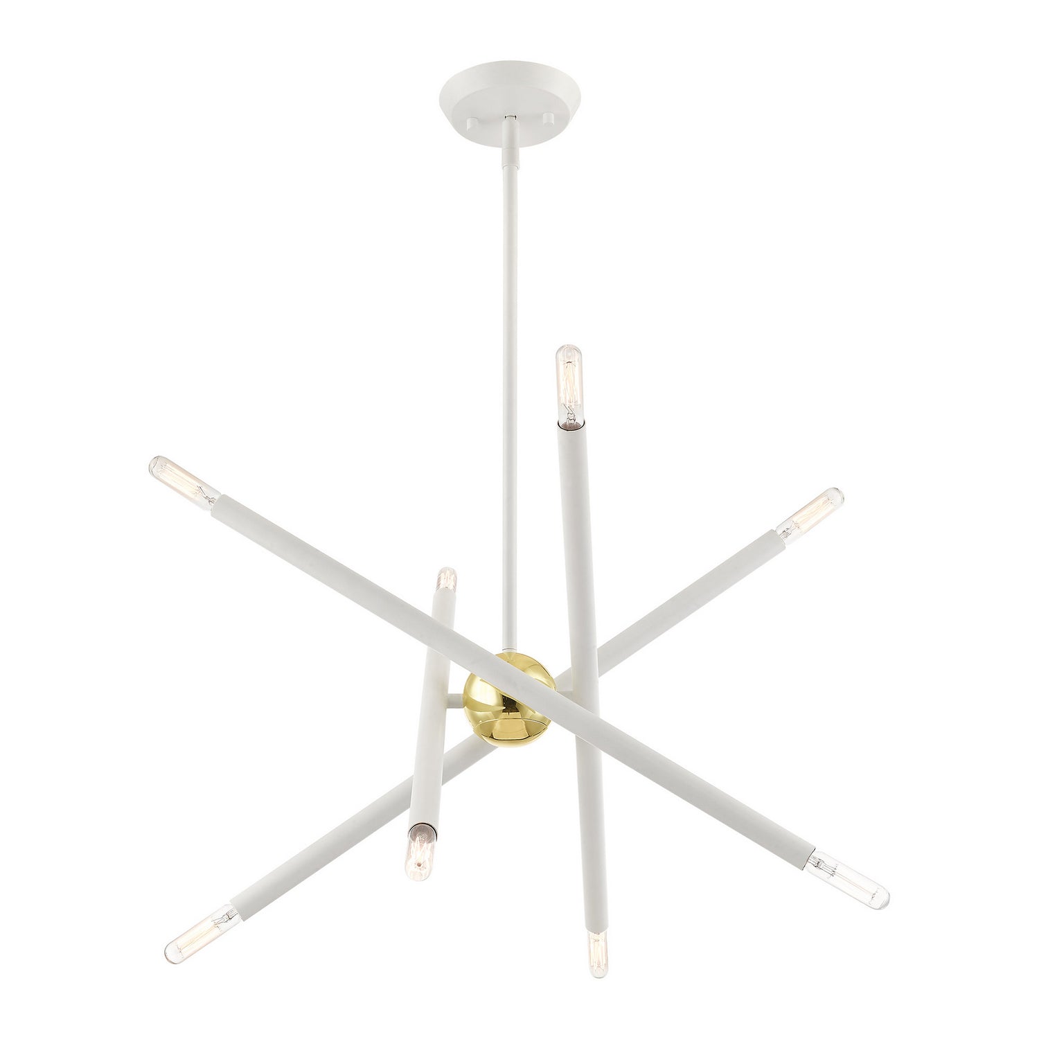 Livex Lighting - 46774-03 - Eight Light Chandelier - Soho - White w/ Polished Brasss