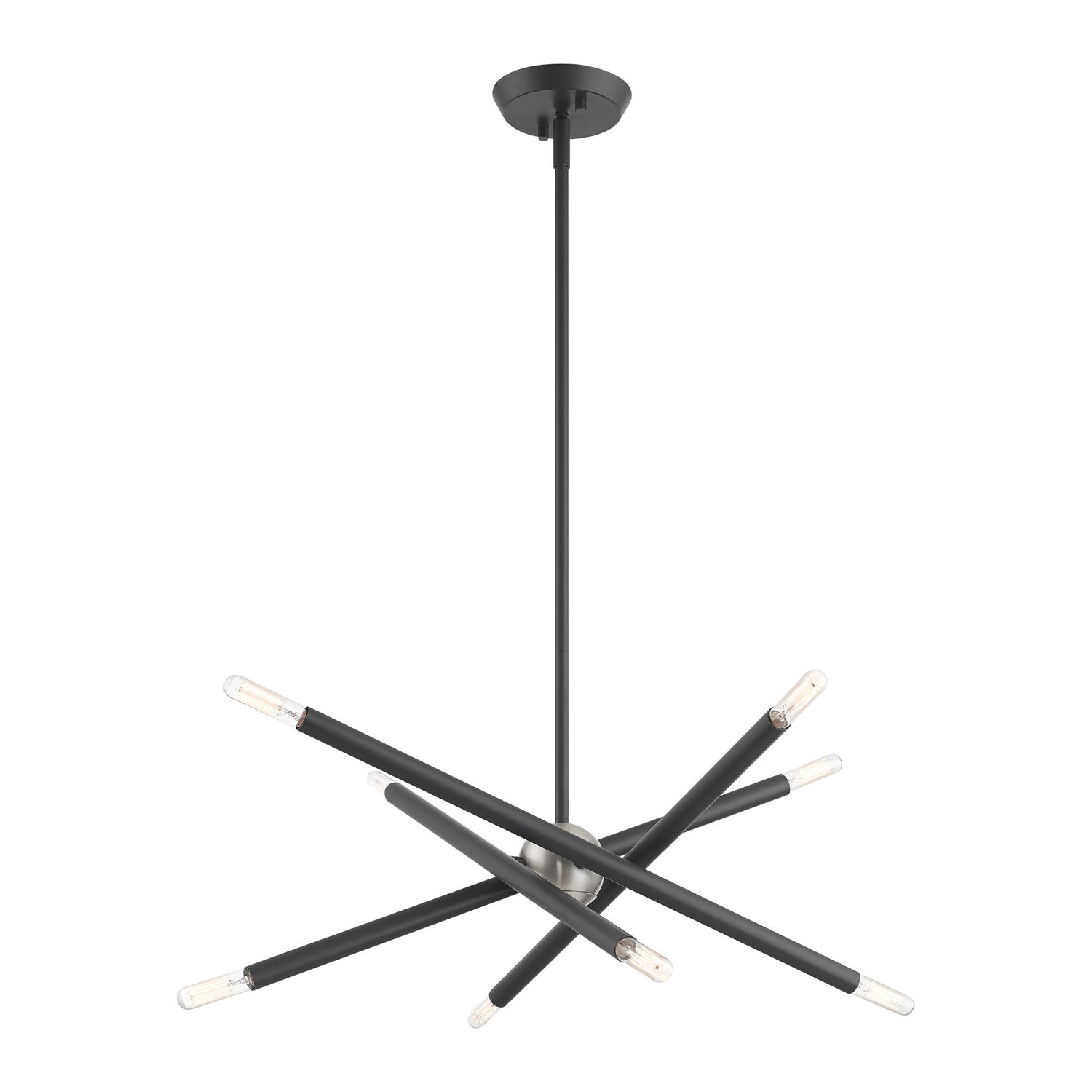 Livex Lighting - 46774-76 - Eight Light Chandelier - Soho - Scandinavian Gray w/ Brushed Nickels