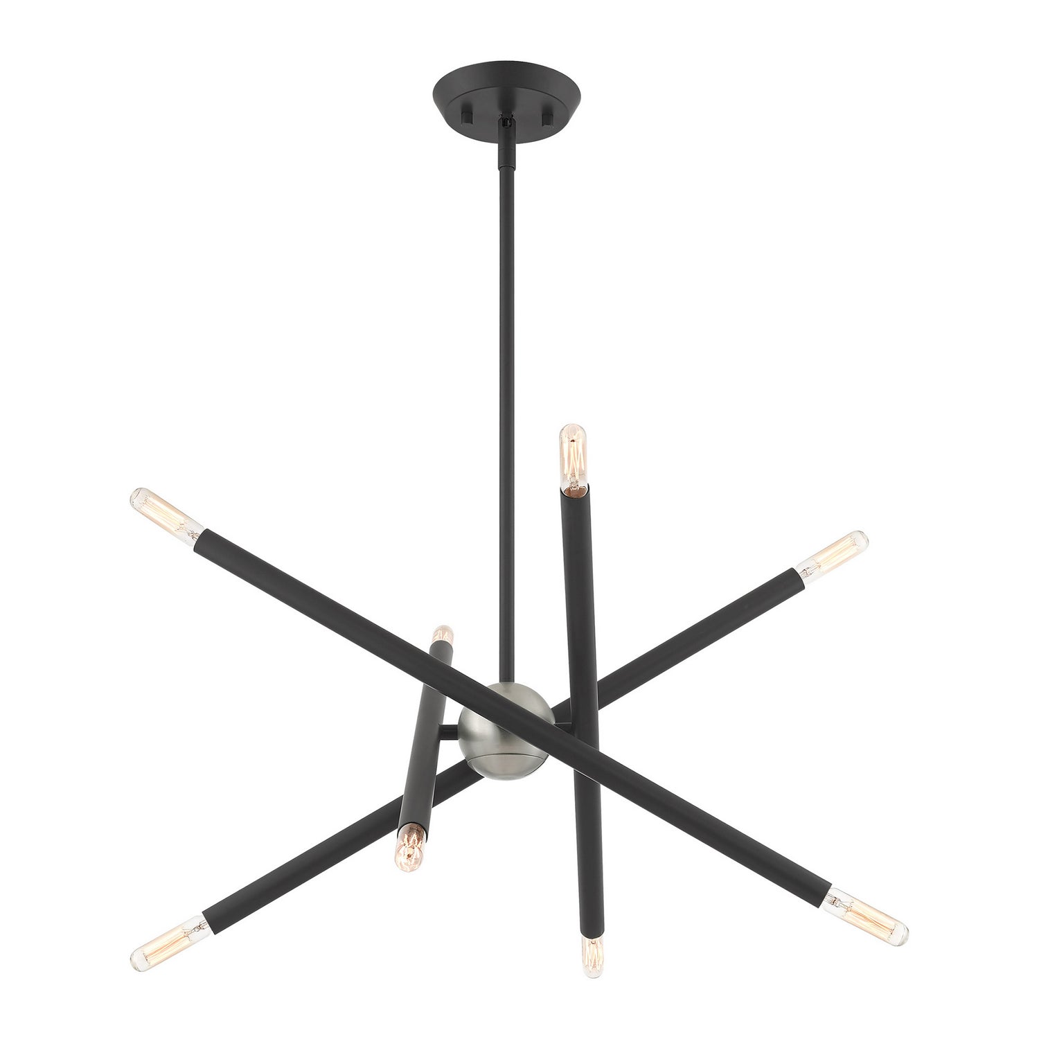 Livex Lighting - 46774-76 - Eight Light Chandelier - Soho - Scandinavian Gray w/ Brushed Nickels