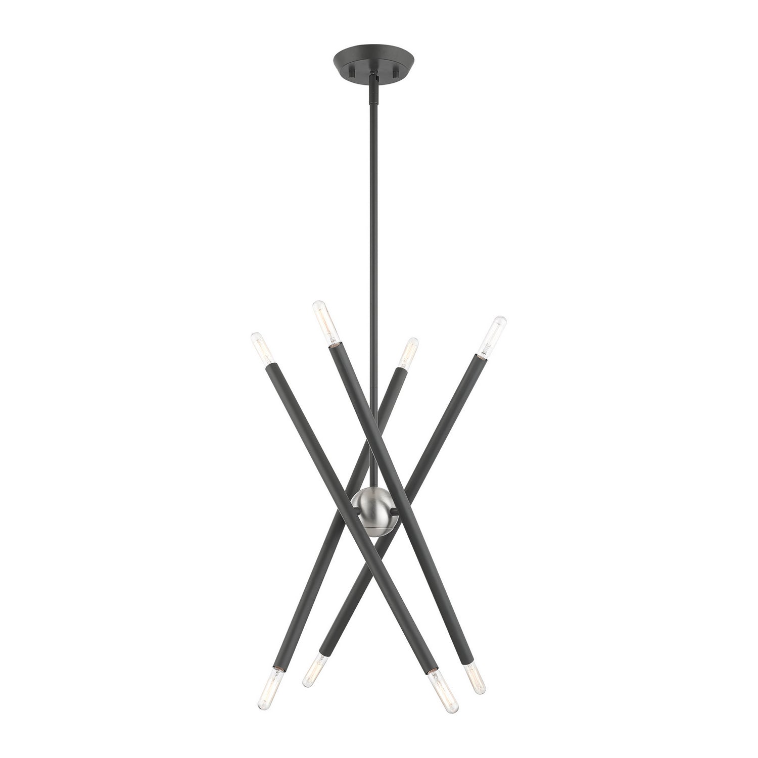 Livex Lighting - 46774-76 - Eight Light Chandelier - Soho - Scandinavian Gray w/ Brushed Nickels