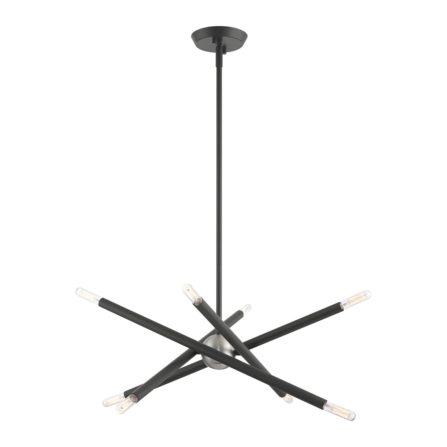 Livex Lighting - 46774-76 - Eight Light Chandelier - Soho - Scandinavian Gray w/ Brushed Nickels