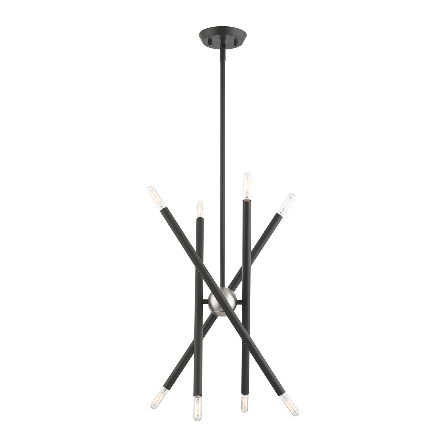 Livex Lighting - 46774-76 - Eight Light Chandelier - Soho - Scandinavian Gray w/ Brushed Nickels