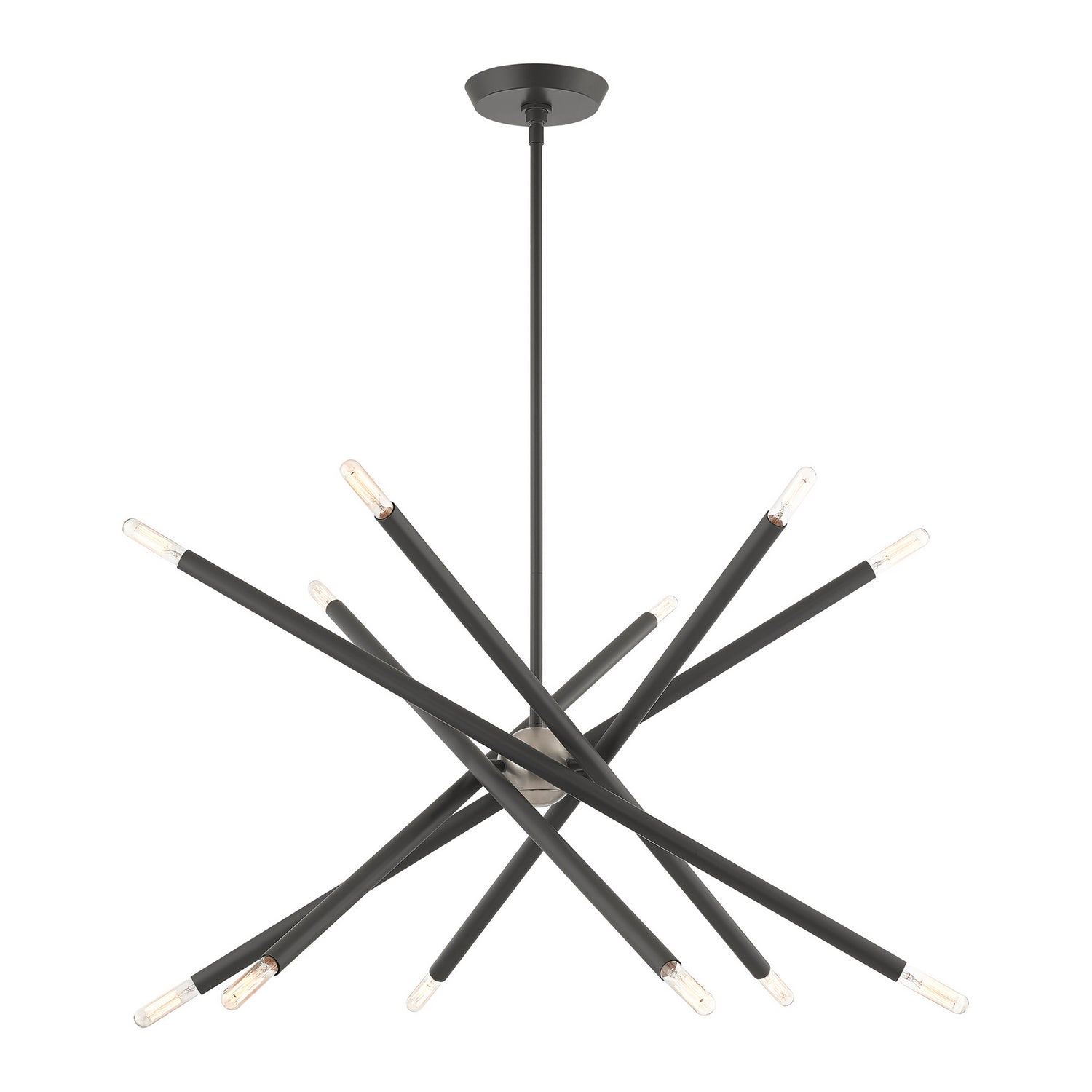 Livex Lighting - 46776-76 - 12 Light Chandelier - Soho - Scandinavian Gray w/ Brushed Nickels