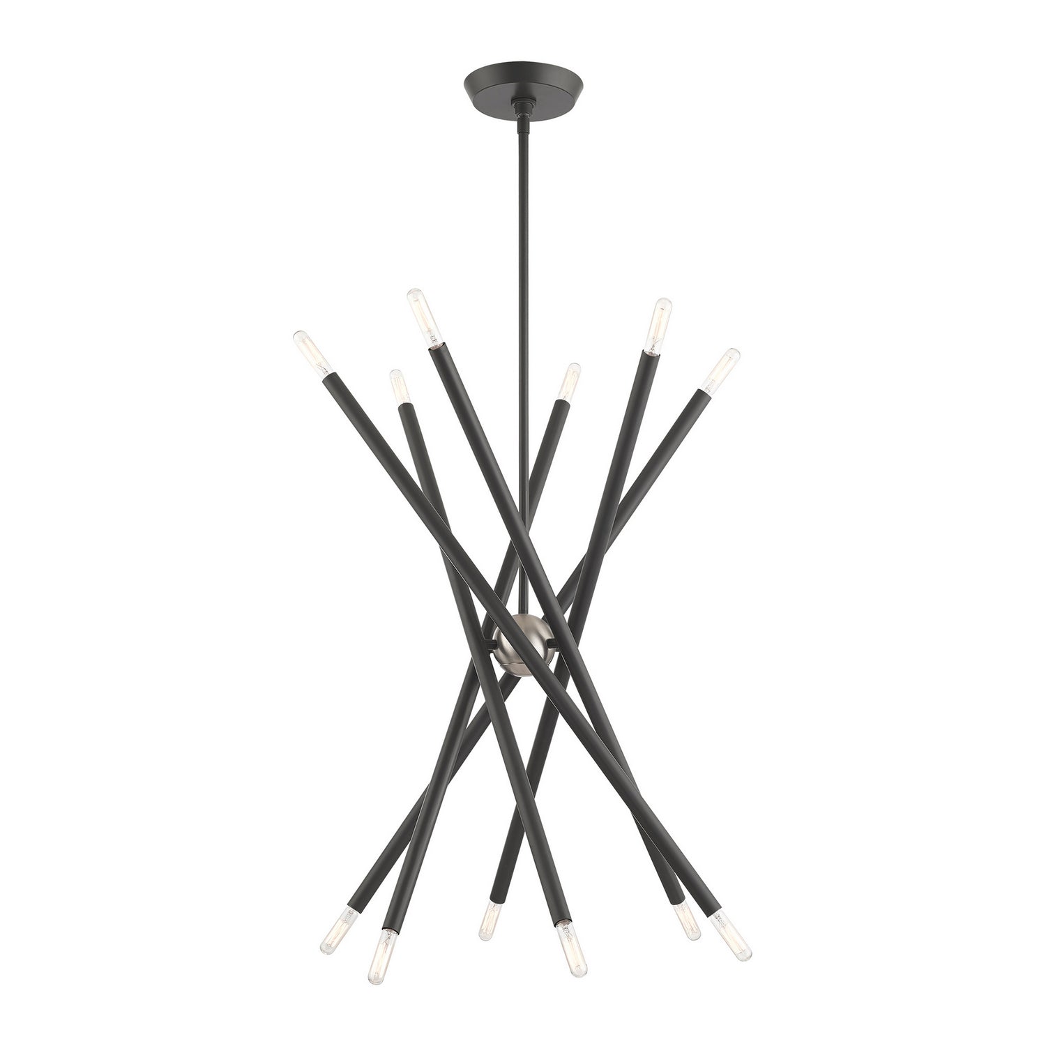 Livex Lighting - 46776-76 - 12 Light Chandelier - Soho - Scandinavian Gray w/ Brushed Nickels