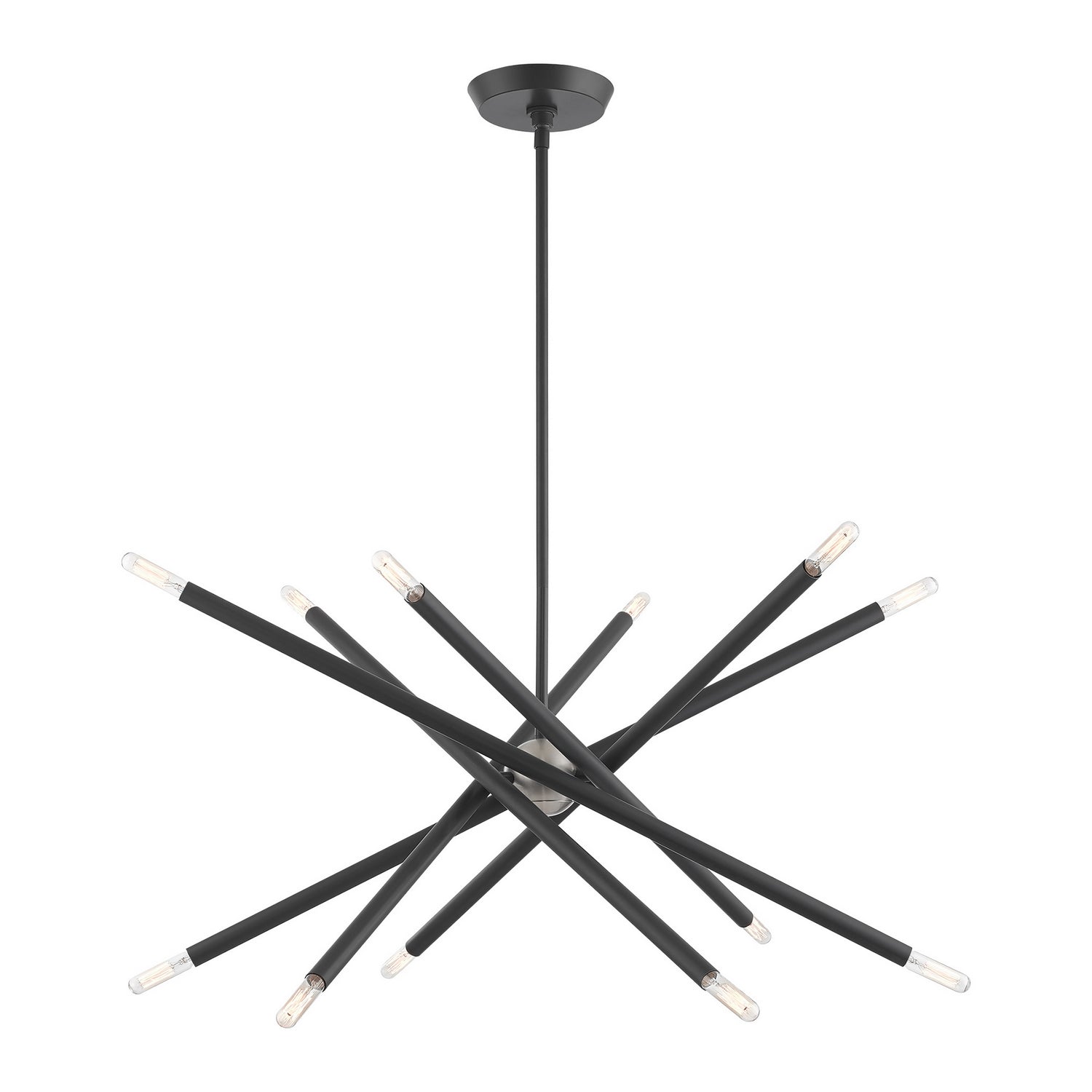 Livex Lighting - 46776-76 - 12 Light Chandelier - Soho - Scandinavian Gray w/ Brushed Nickels