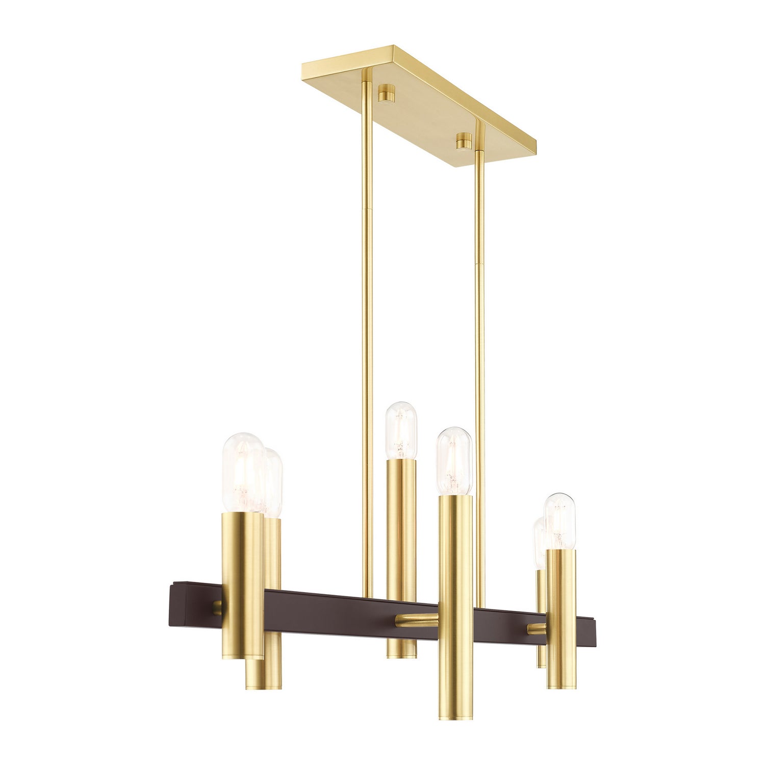 Livex Lighting - 46866-12 - Six Light Chandelier - Helsinki - Satin Brass w/ Bronzes
