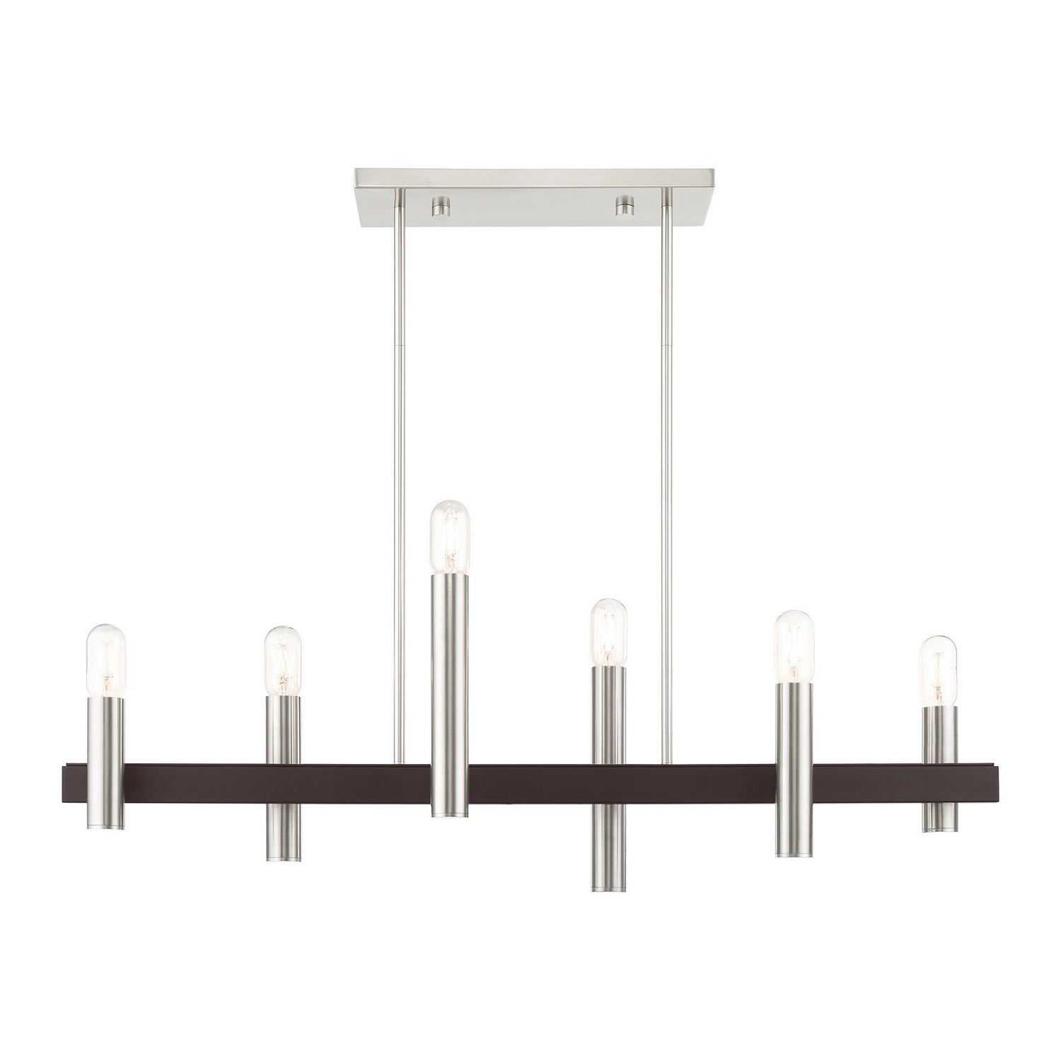 Livex Lighting - 46866-91 - Six Light Chandelier - Helsinki - Brushed Nickel w/ Bronzes