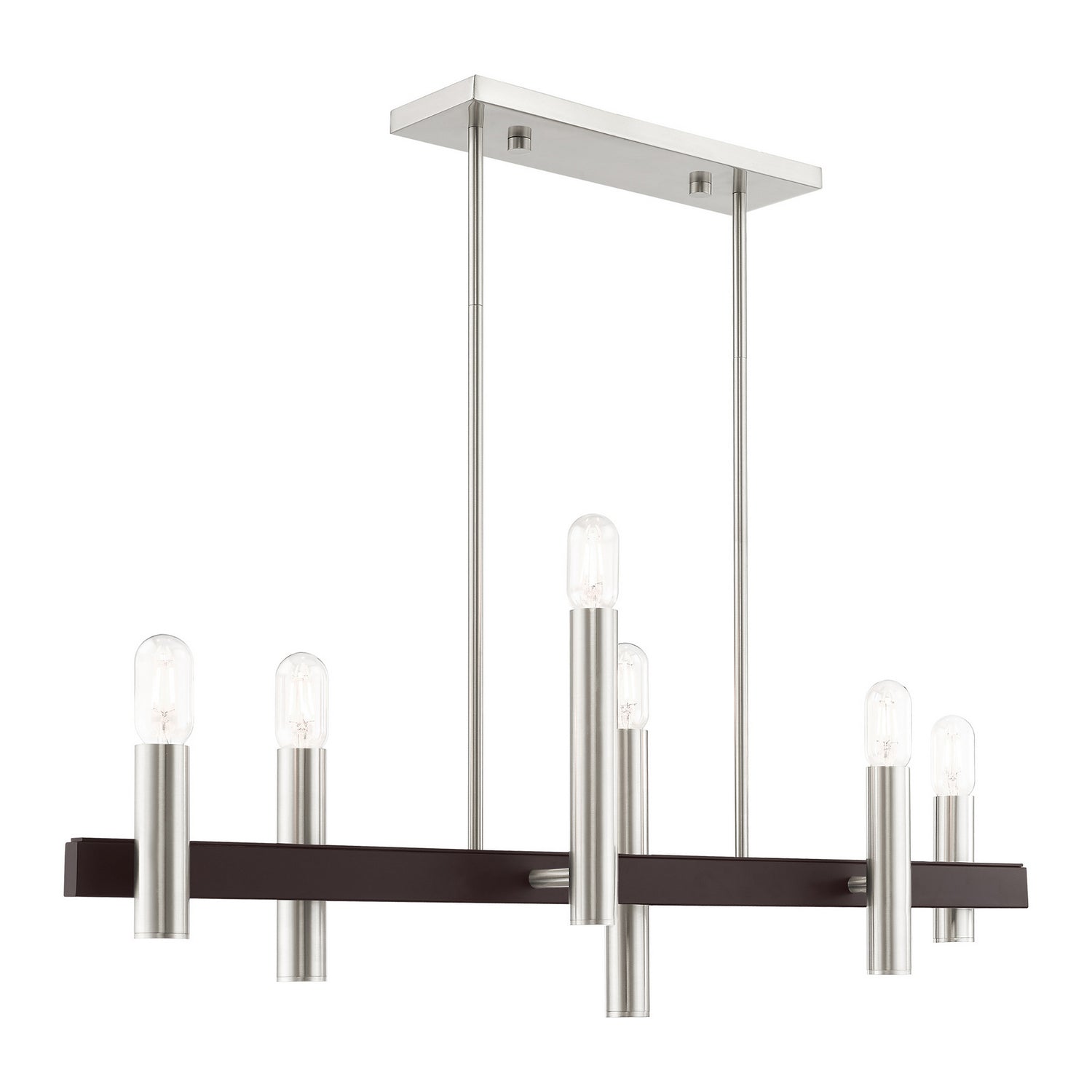Livex Lighting - 46866-91 - Six Light Chandelier - Helsinki - Brushed Nickel w/ Bronzes