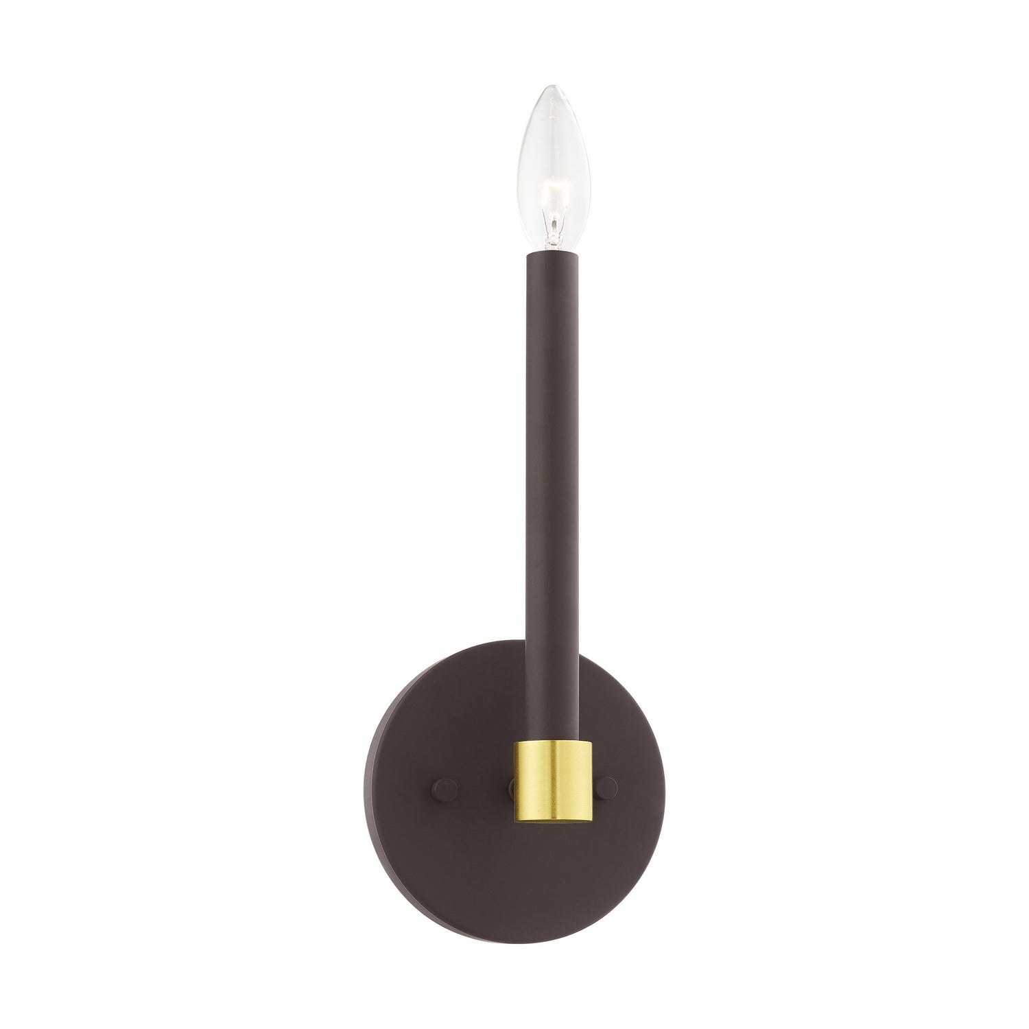 Livex Lighting - 46881-07 - One Light Wall Sconce - Karlstad - Bronze w/ Satin Brasss