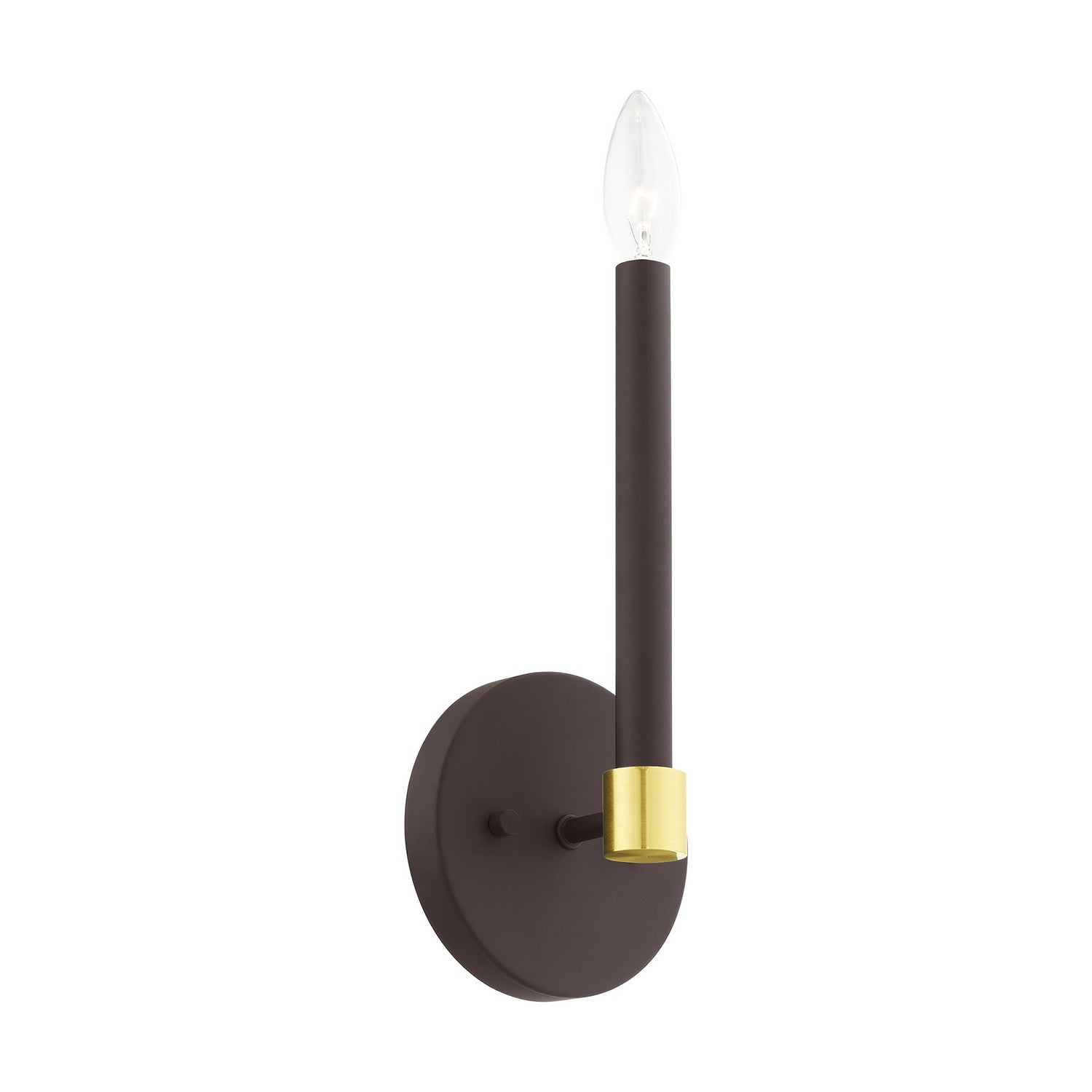 Livex Lighting - 46881-07 - One Light Wall Sconce - Karlstad - Bronze w/ Satin Brasss
