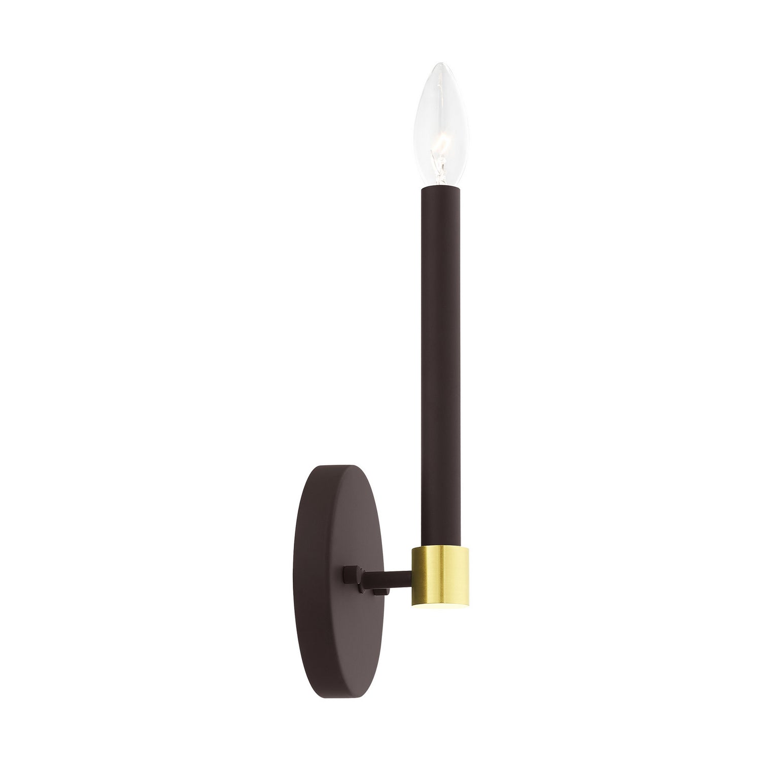 Livex Lighting - 46881-07 - One Light Wall Sconce - Karlstad - Bronze w/ Satin Brasss