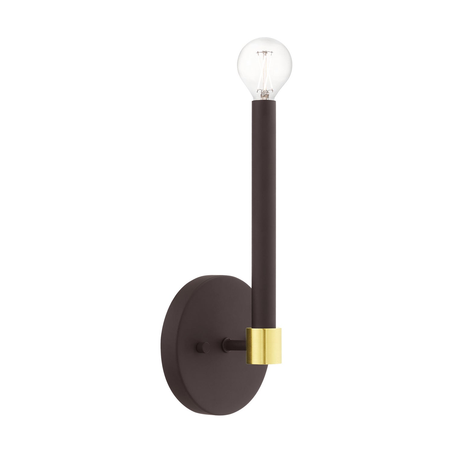 Livex Lighting - 46881-07 - One Light Wall Sconce - Karlstad - Bronze w/ Satin Brasss