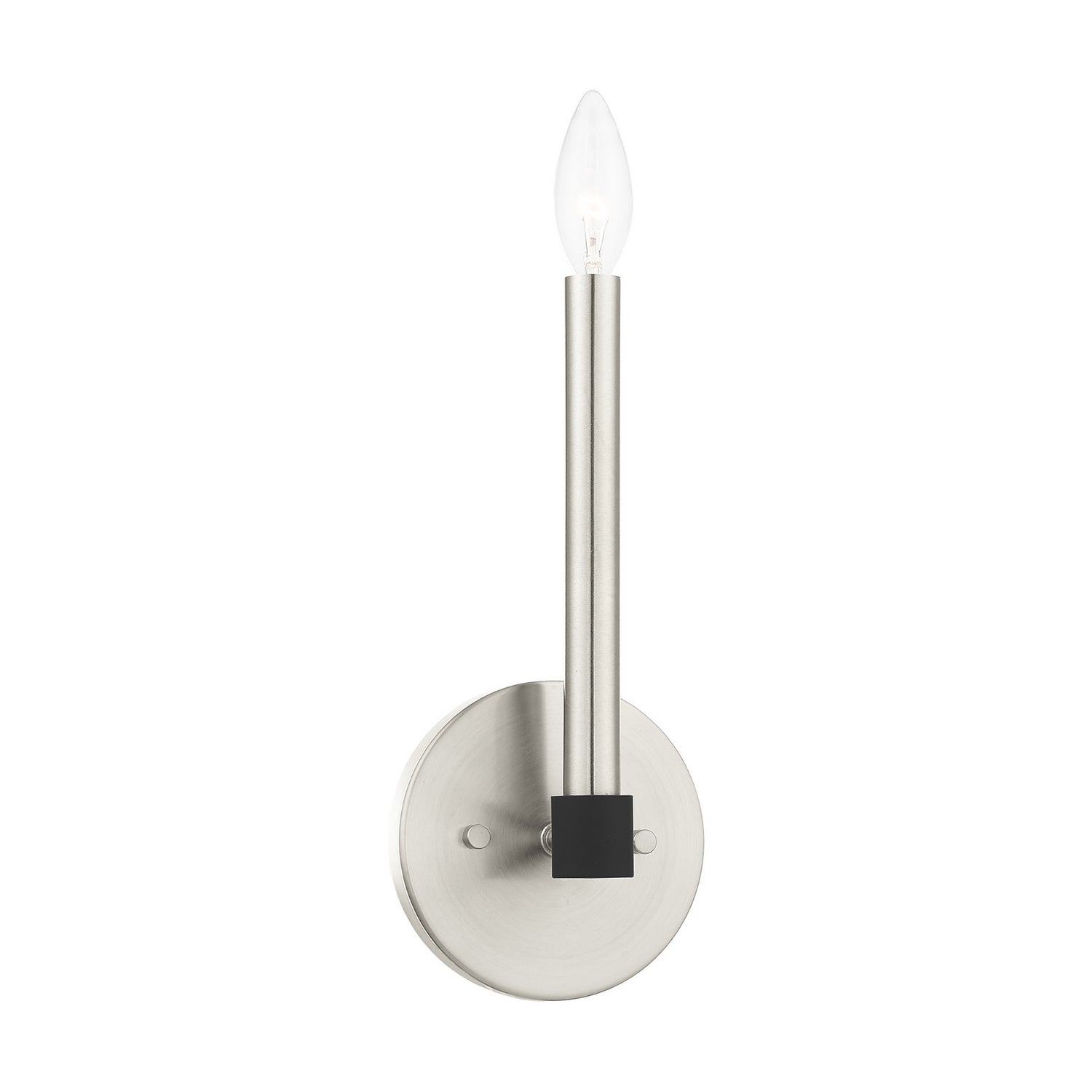 Livex Lighting - 46881-91 - One Light Wall Sconce - Karlstad - Brushed Nickel w/ Blacks