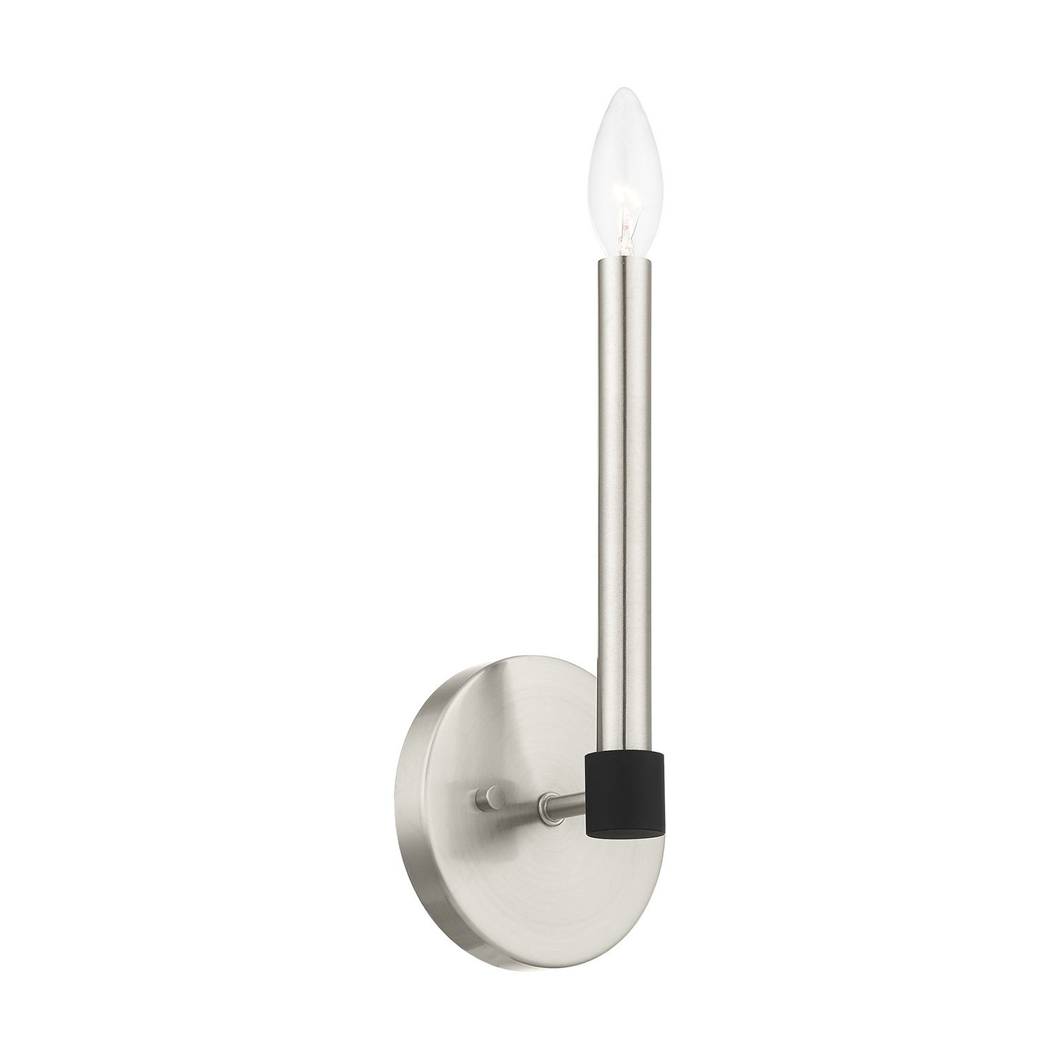 Livex Lighting - 46881-91 - One Light Wall Sconce - Karlstad - Brushed Nickel w/ Blacks