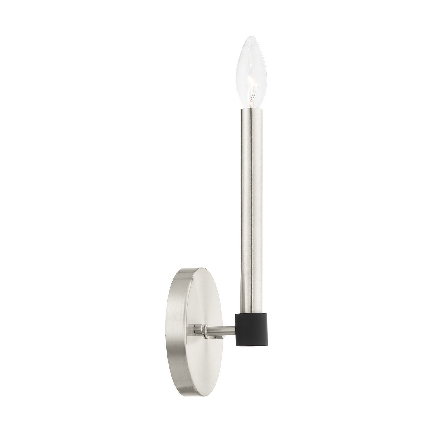 Livex Lighting - 46881-91 - One Light Wall Sconce - Karlstad - Brushed Nickel w/ Blacks