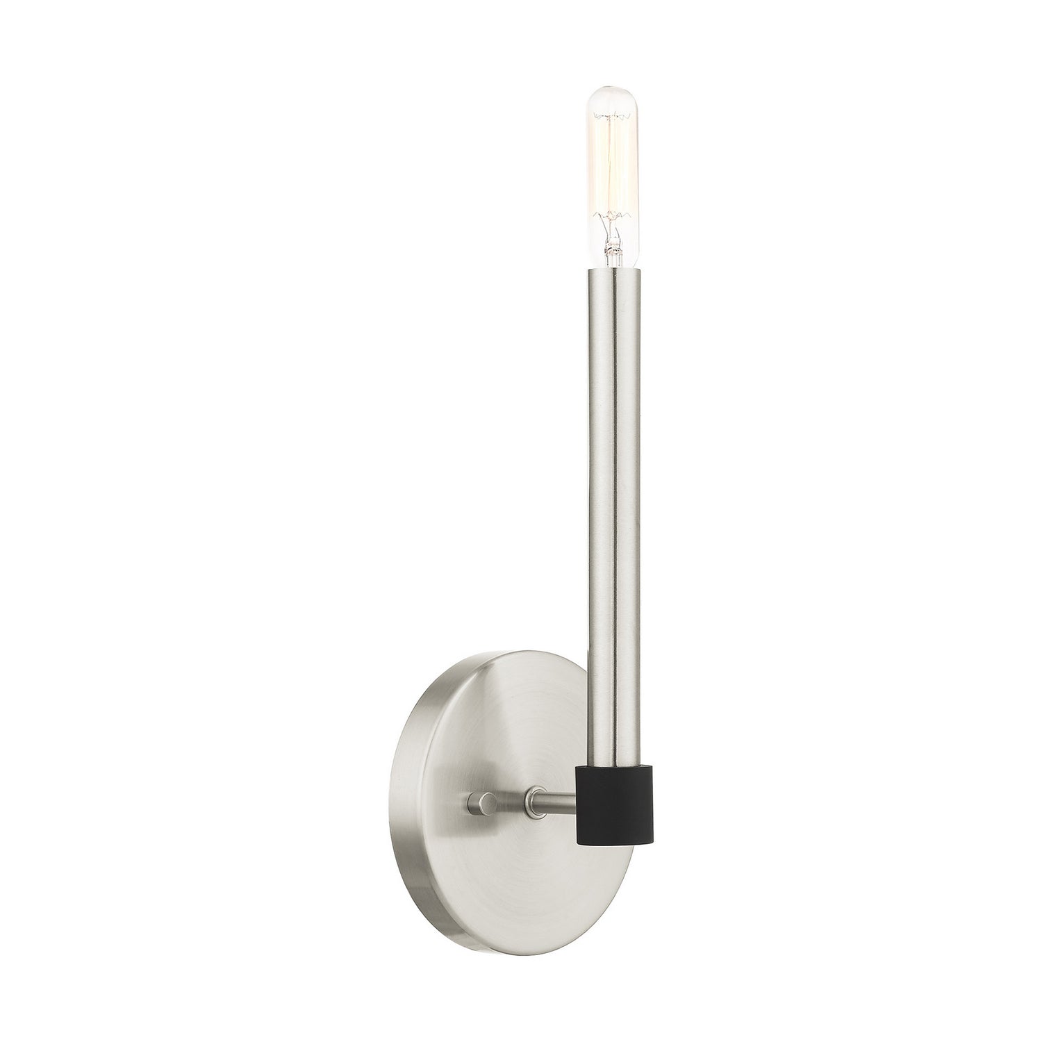 Livex Lighting - 46881-91 - One Light Wall Sconce - Karlstad - Brushed Nickel w/ Blacks