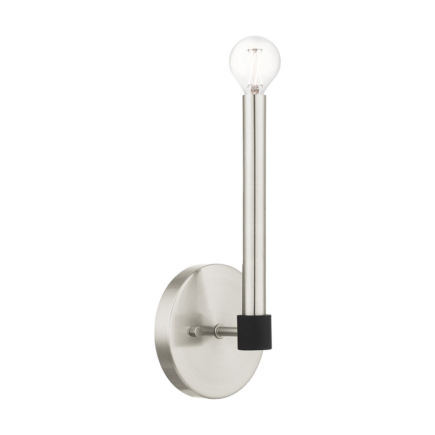Livex Lighting - 46881-91 - One Light Wall Sconce - Karlstad - Brushed Nickel w/ Blacks