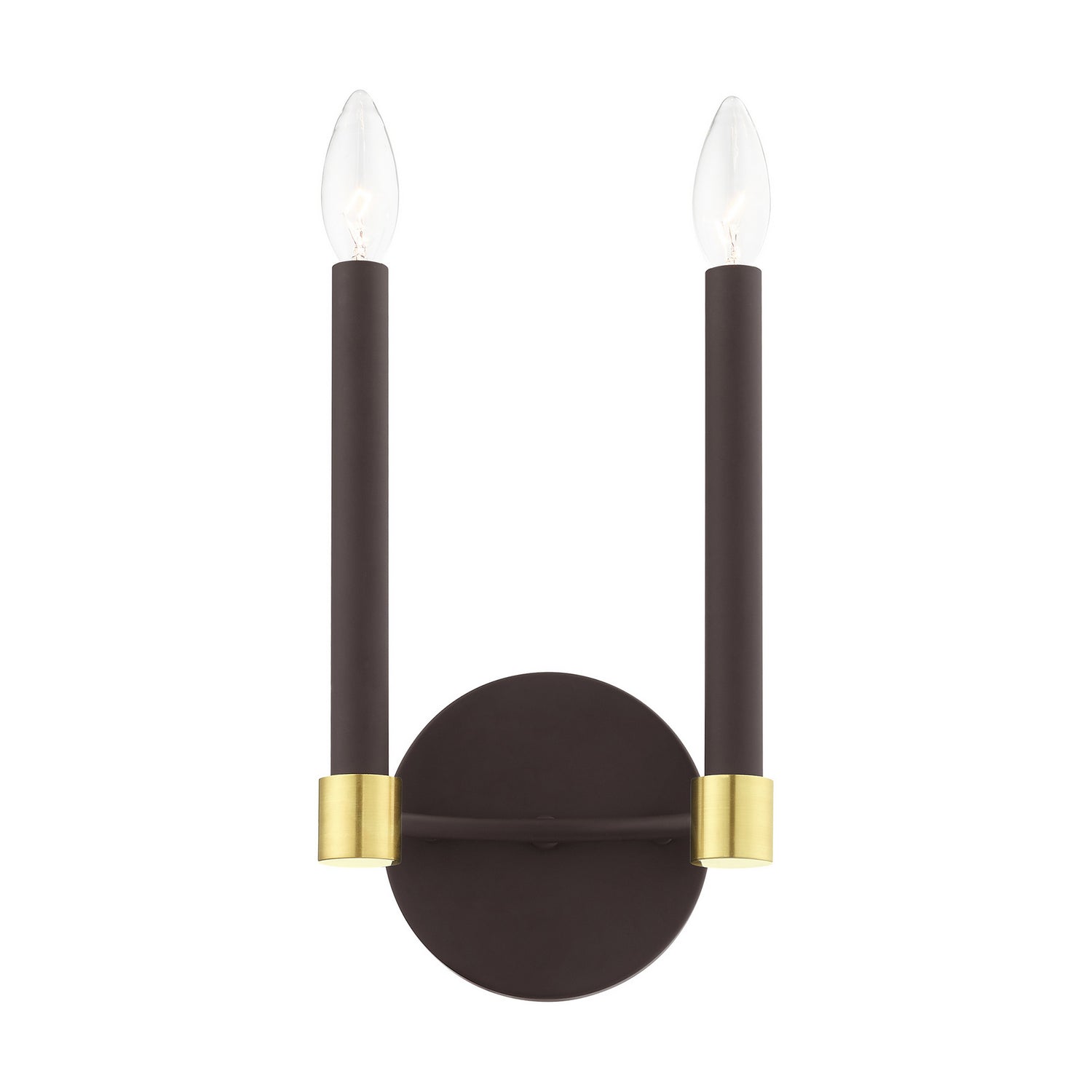 Livex Lighting - 46882-07 - Two Light Wall Sconce - Karlstad - Bronze w/ Satin Brasss