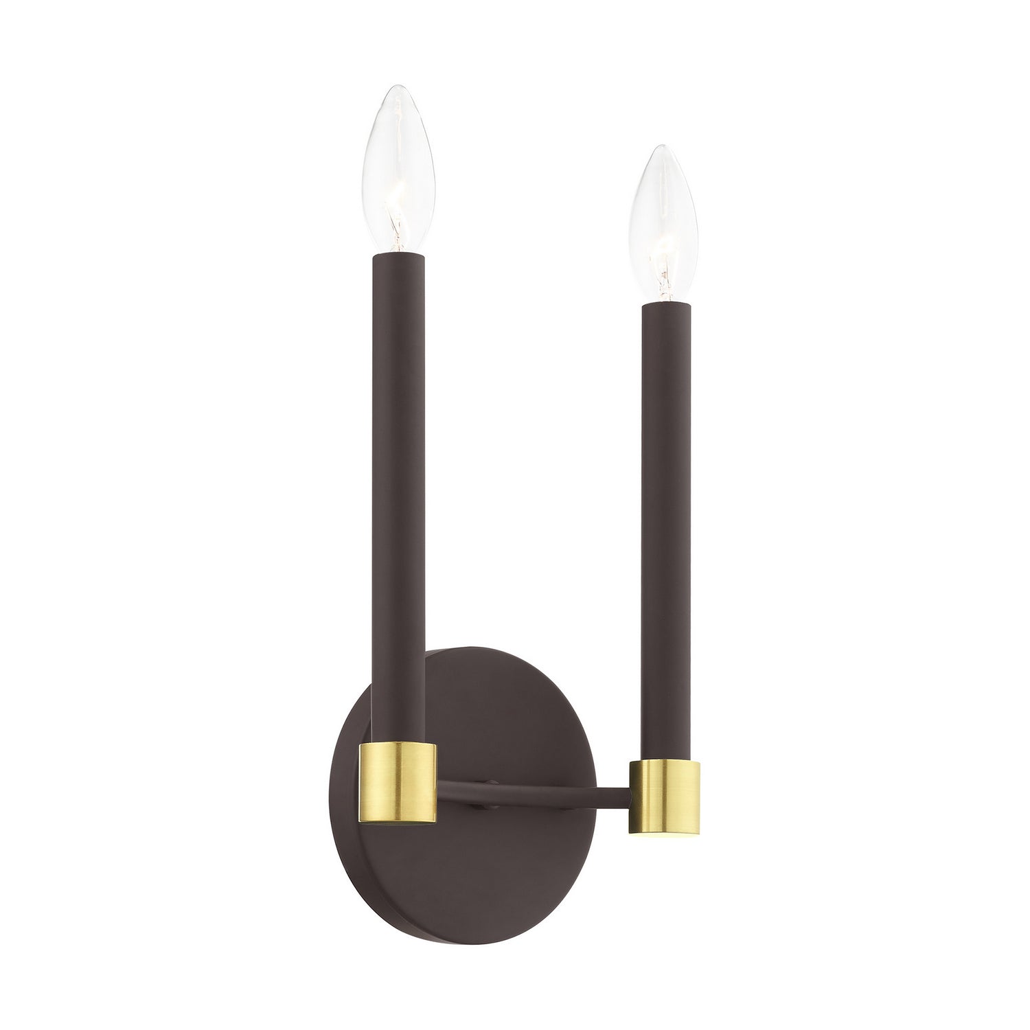 Livex Lighting - 46882-07 - Two Light Wall Sconce - Karlstad - Bronze w/ Satin Brasss