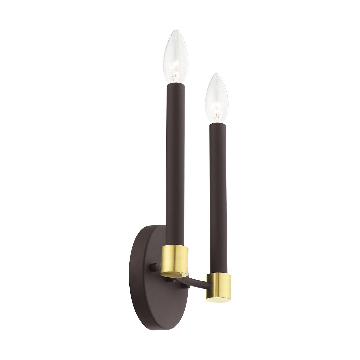 Livex Lighting - 46882-07 - Two Light Wall Sconce - Karlstad - Bronze w/ Satin Brasss