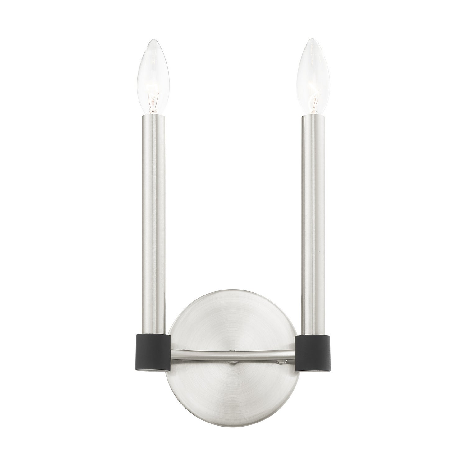 Livex Lighting - 46882-91 - Two Light Wall Sconce - Karlstad - Brushed Nickel w/ Blacks