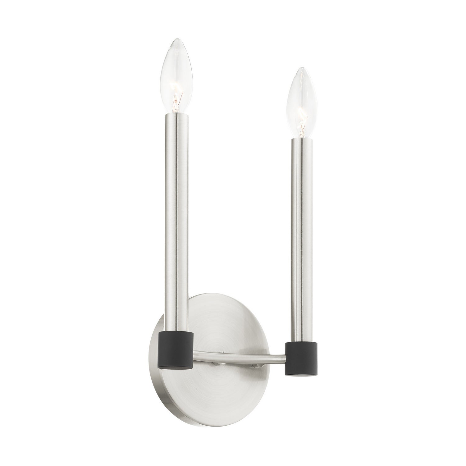 Livex Lighting - 46882-91 - Two Light Wall Sconce - Karlstad - Brushed Nickel w/ Blacks
