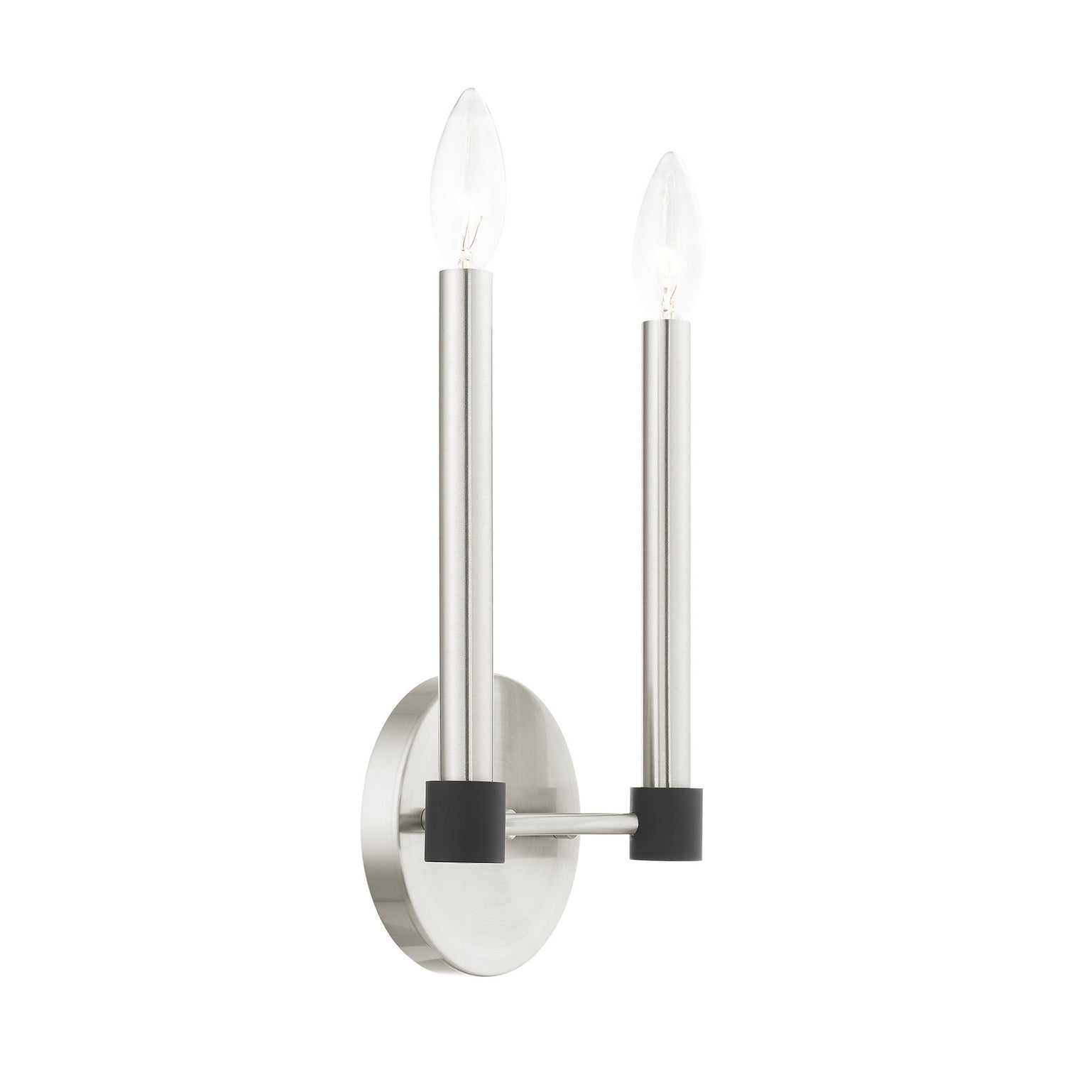 Livex Lighting - 46882-91 - Two Light Wall Sconce - Karlstad - Brushed Nickel w/ Blacks