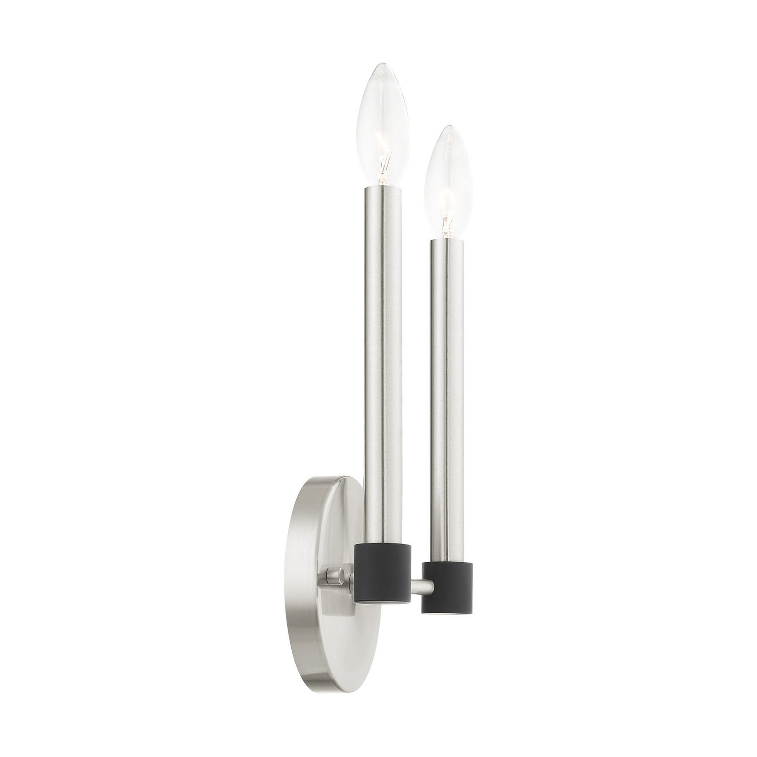 Livex Lighting - 46882-91 - Two Light Wall Sconce - Karlstad - Brushed Nickel w/ Blacks