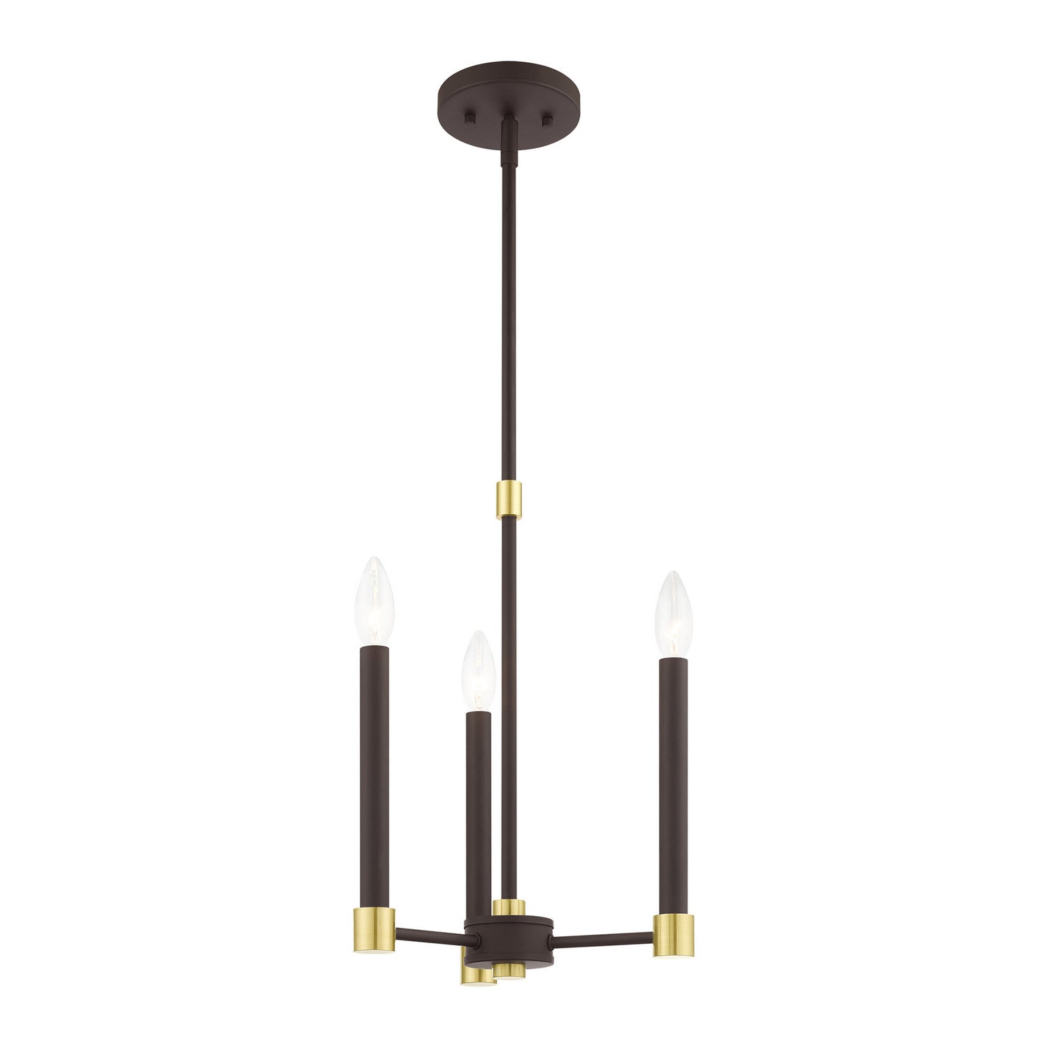 Livex Lighting - 46883-07 - Three Light Chandelier - Karlstad - Bronze w/ Satin Brasss