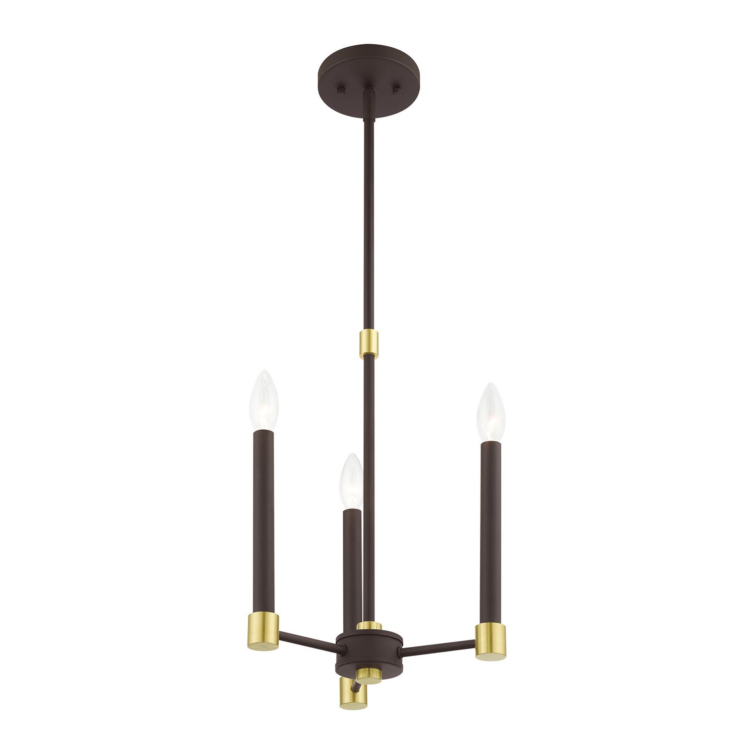 Livex Lighting - 46883-07 - Three Light Chandelier - Karlstad - Bronze w/ Satin Brasss