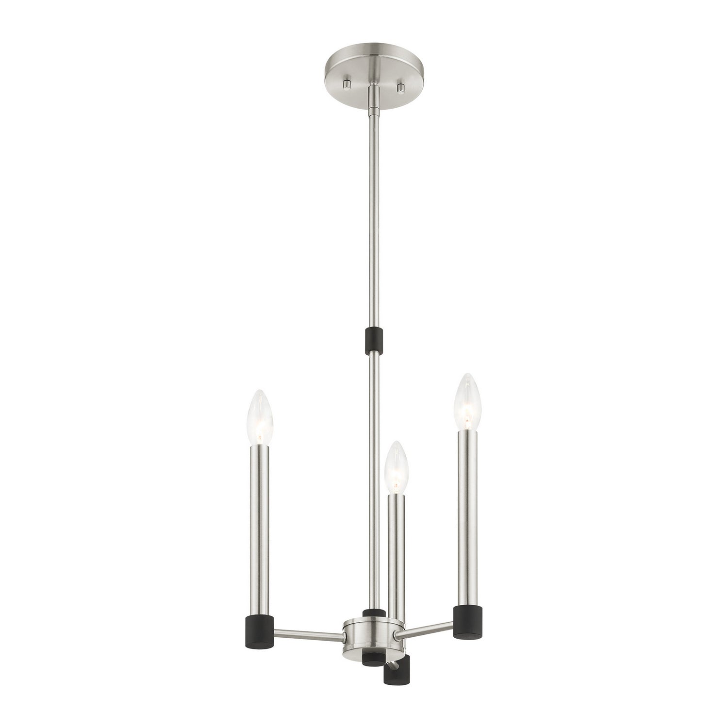 Livex Lighting - 46883-91 - Three Light Chandelier - Karlstad - Brushed Nickel w/ Blacks