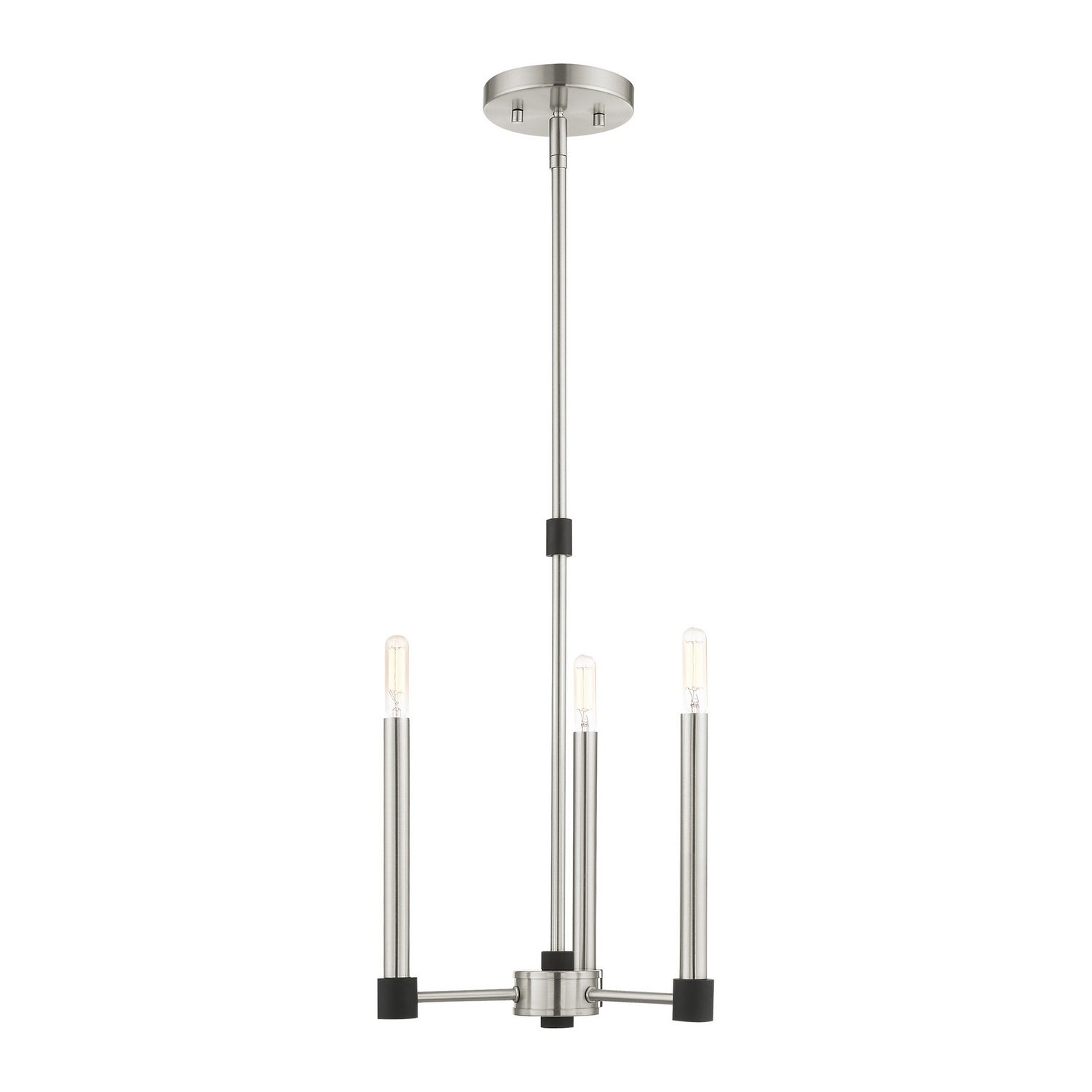 Livex Lighting - 46883-91 - Three Light Chandelier - Karlstad - Brushed Nickel w/ Blacks