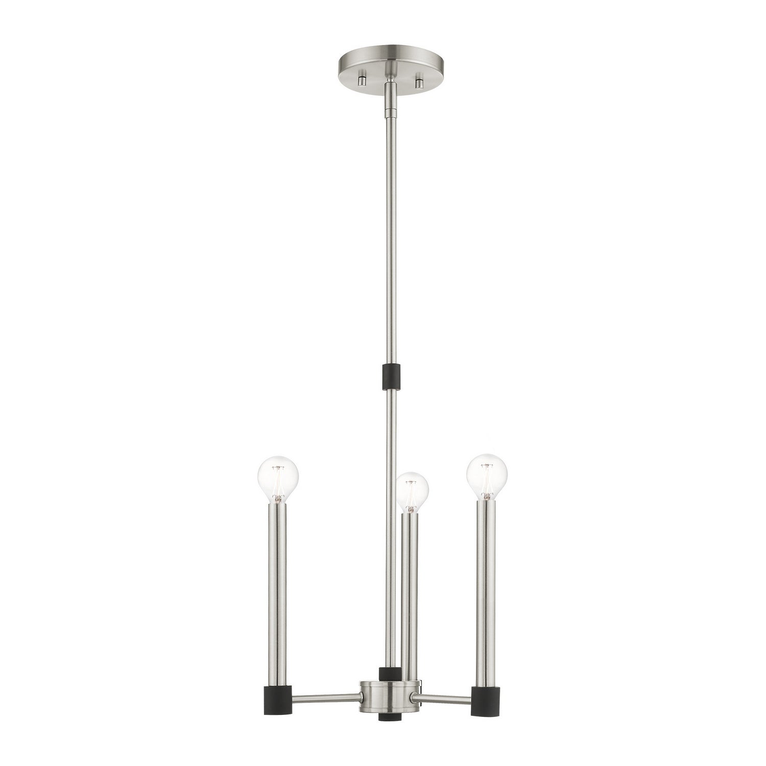 Livex Lighting - 46883-91 - Three Light Chandelier - Karlstad - Brushed Nickel w/ Blacks