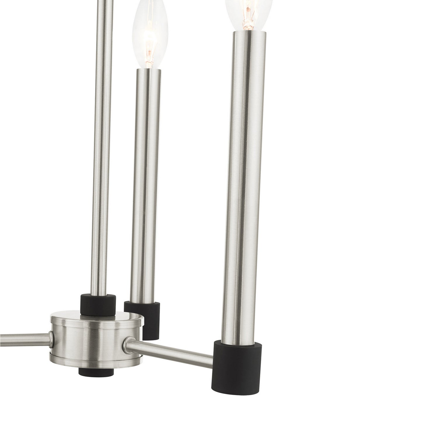 Livex Lighting - 46883-91 - Three Light Chandelier - Karlstad - Brushed Nickel w/ Blacks