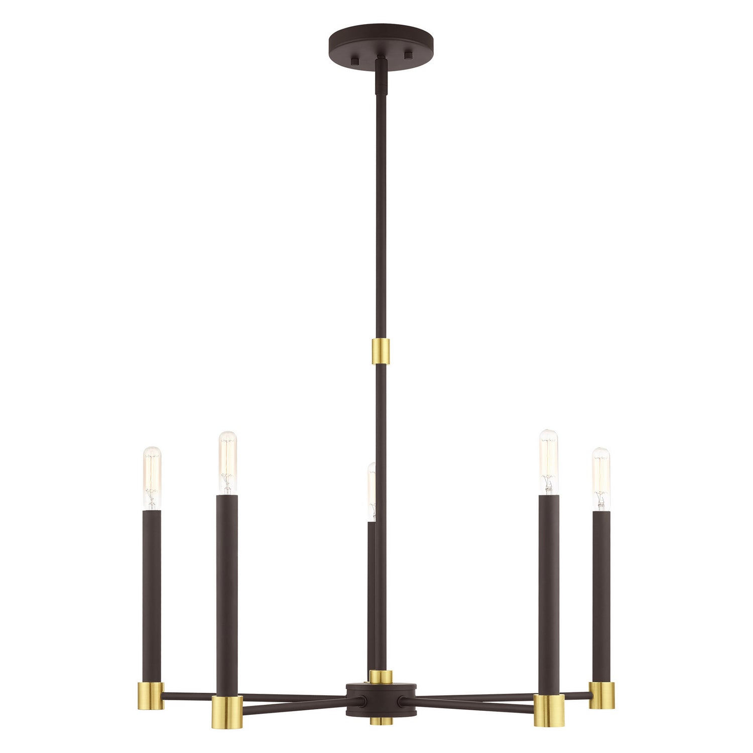 Livex Lighting - 46885-07 - Five Light Chandelier - Karlstad - Bronze w/ Satin Brasss
