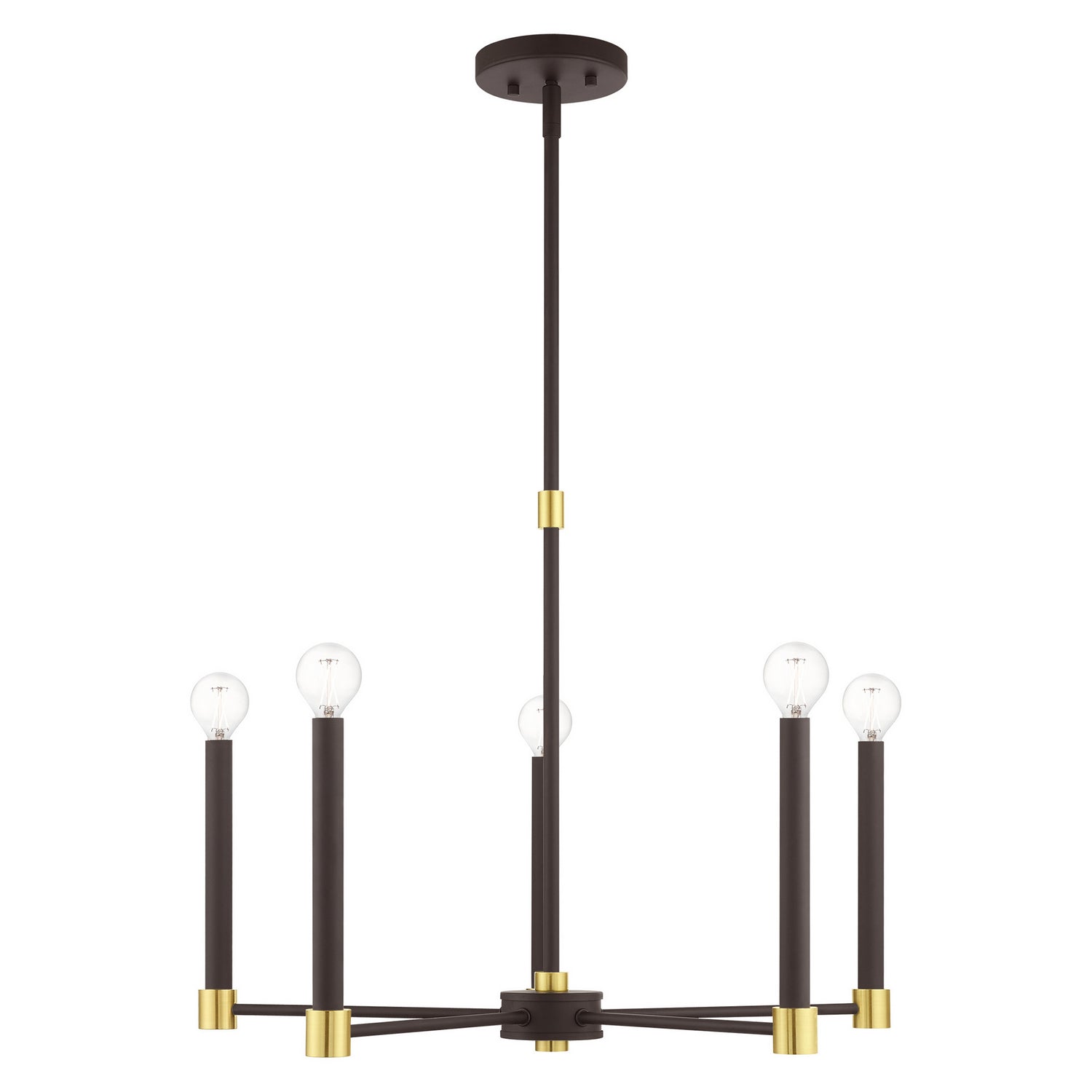 Livex Lighting - 46885-07 - Five Light Chandelier - Karlstad - Bronze w/ Satin Brasss