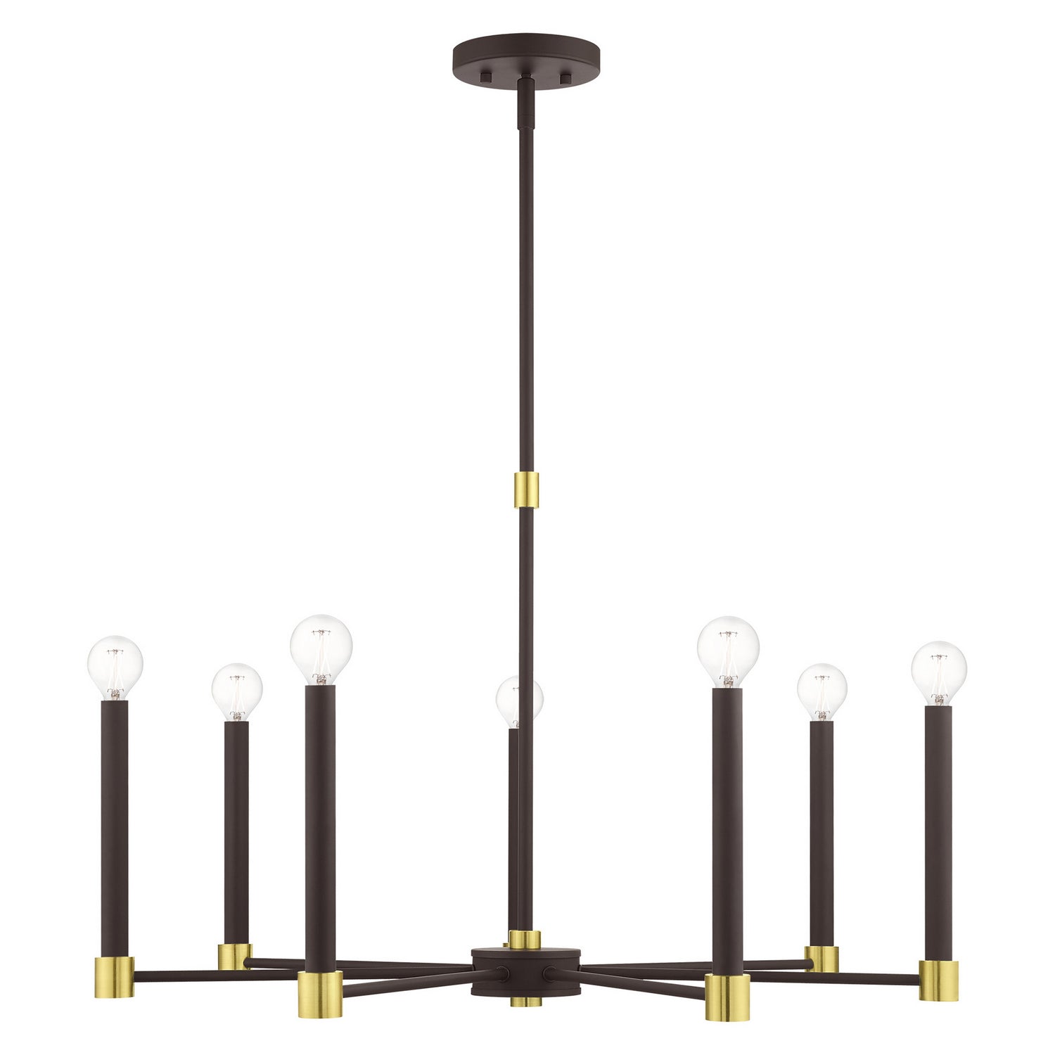 Livex Lighting - 46887-07 - Seven Light Chandelier - Karlstad - Bronze w/ Satin Brasss