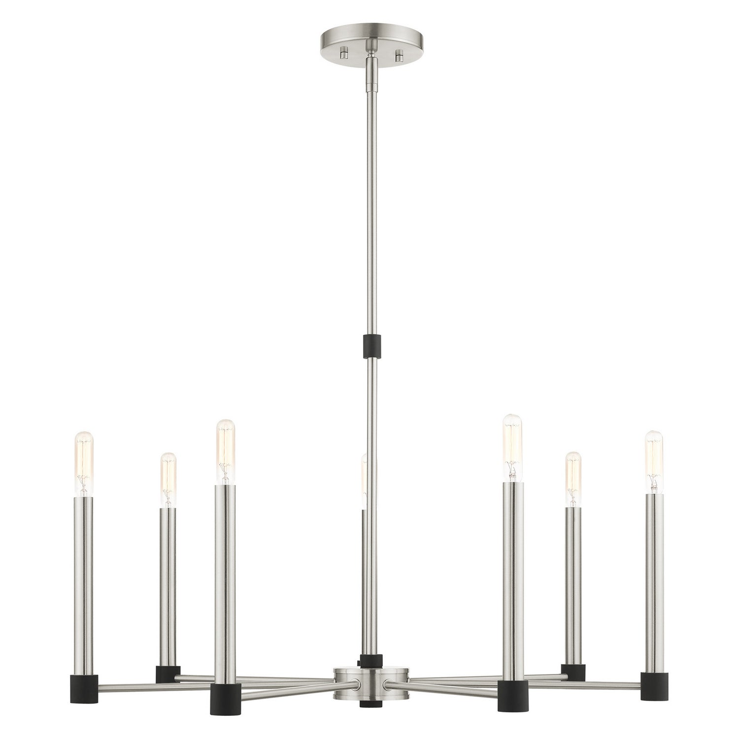Livex Lighting - 46887-91 - Seven Light Chandelier - Karlstad - Brushed Nickel w/ Blacks